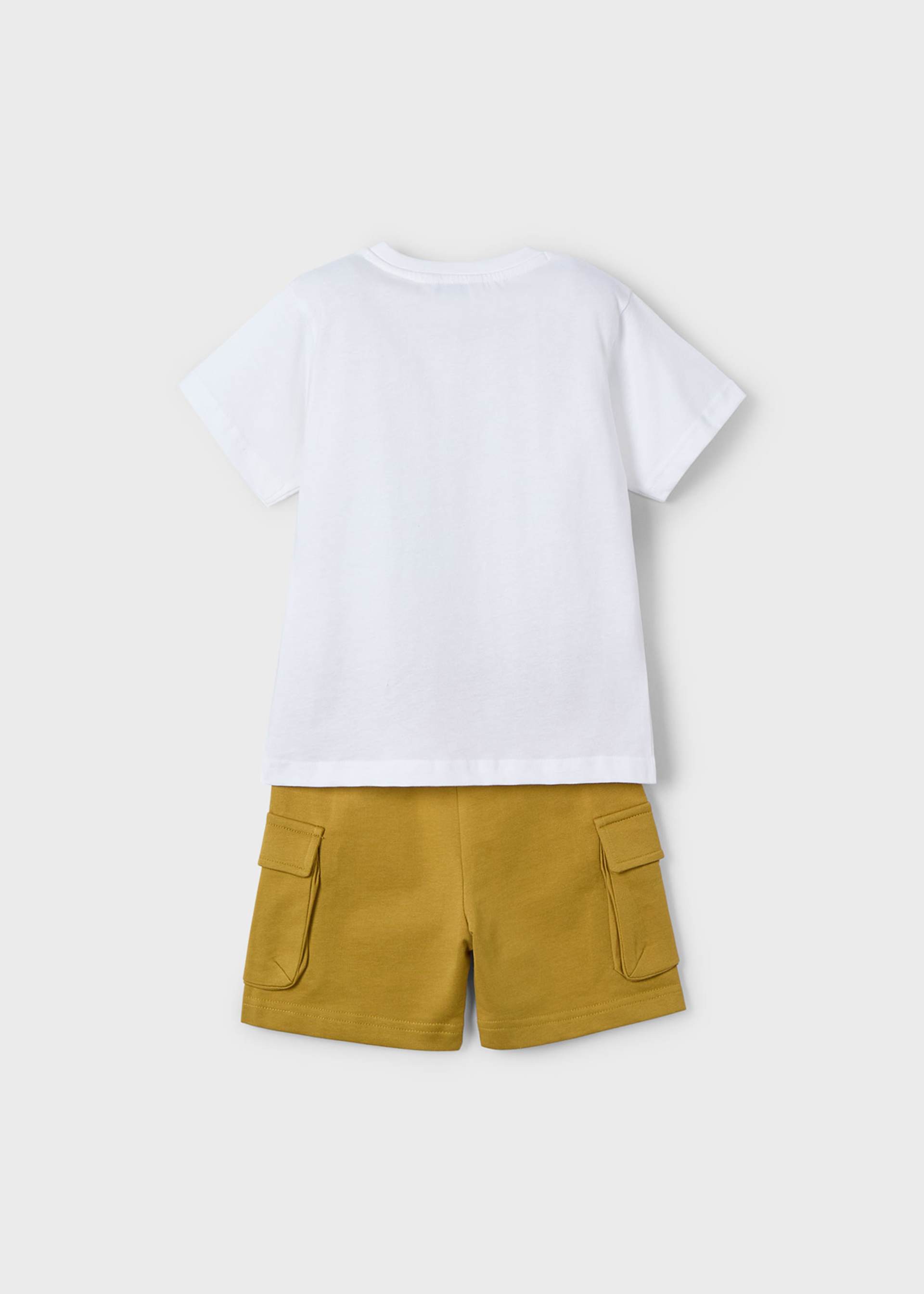 Set bermude cargo si tricou baiat Set bermude cargo si tricou baiat