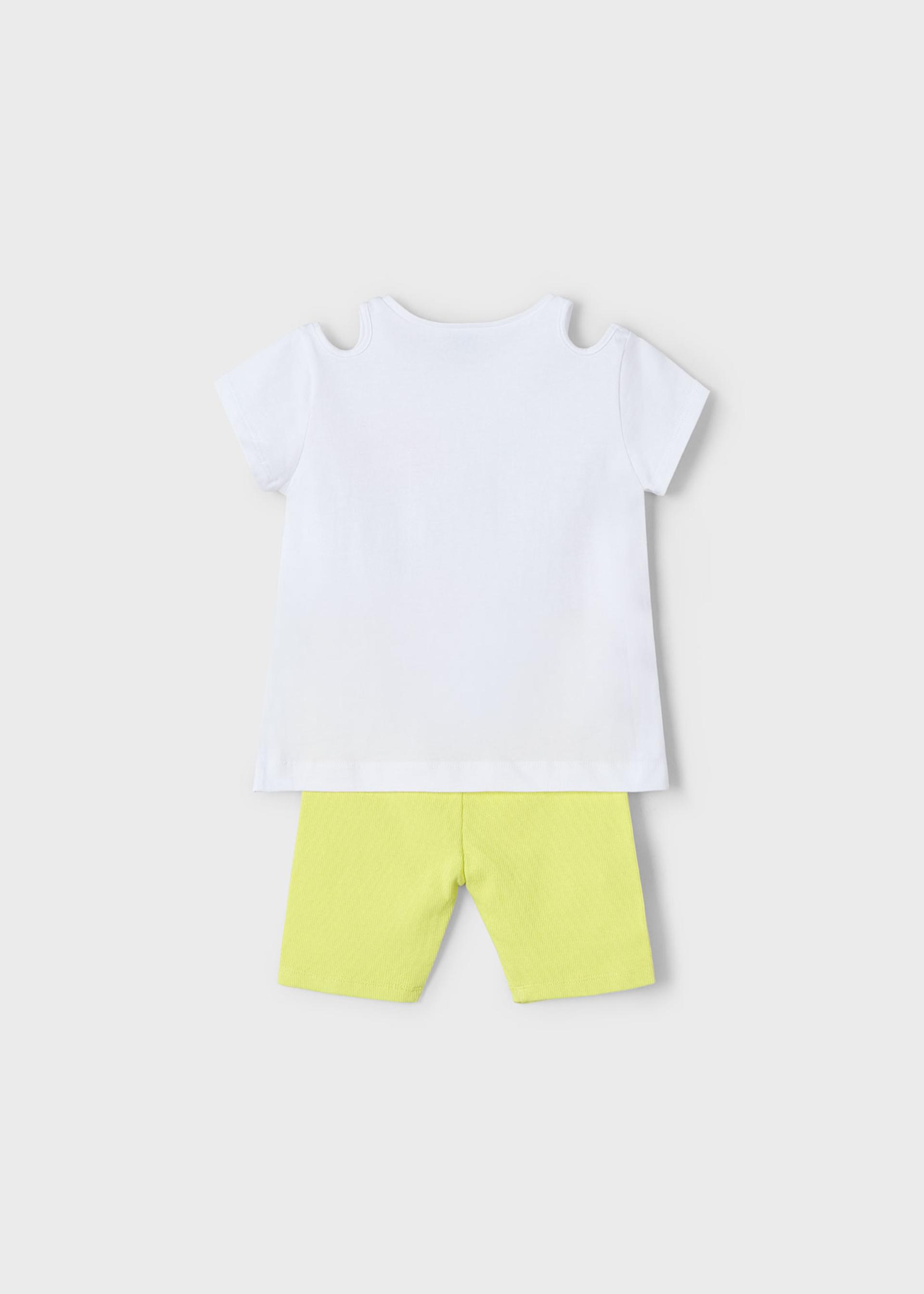 Conjunto bikers y playera aberturas niña