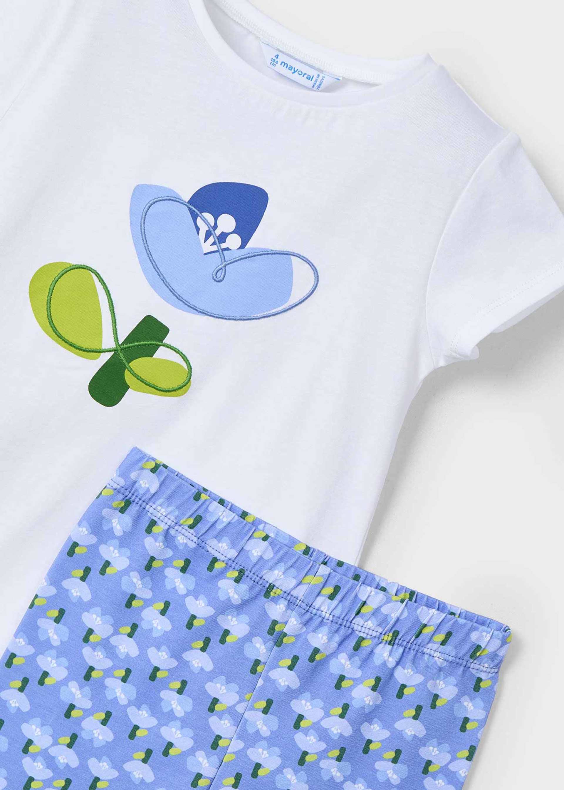 Conjunto legging tobillero y camiseta estampado niña Conjunto legging tobillero y camiseta estampado niña