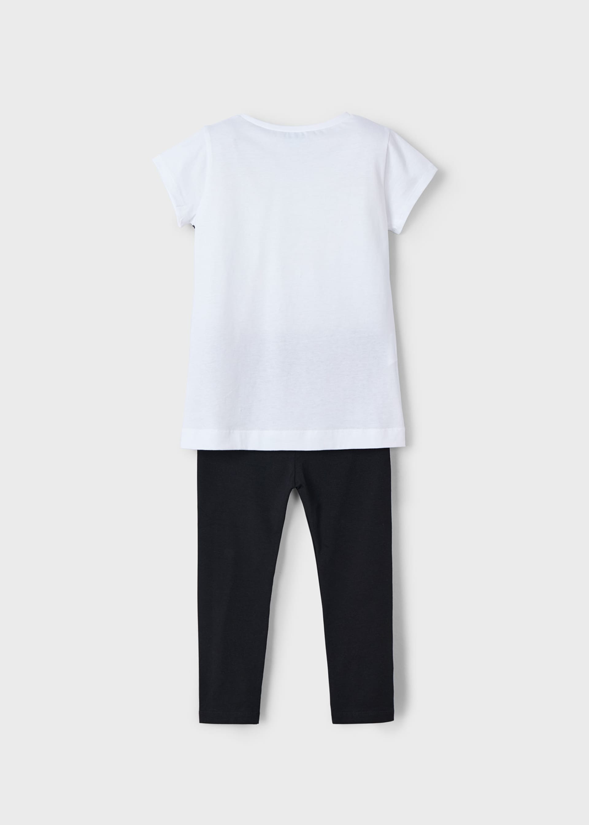 Girl Cropped Leggings and Printed T-Shirt Set Girl Cropped Leggings and Printed T-Shirt Set