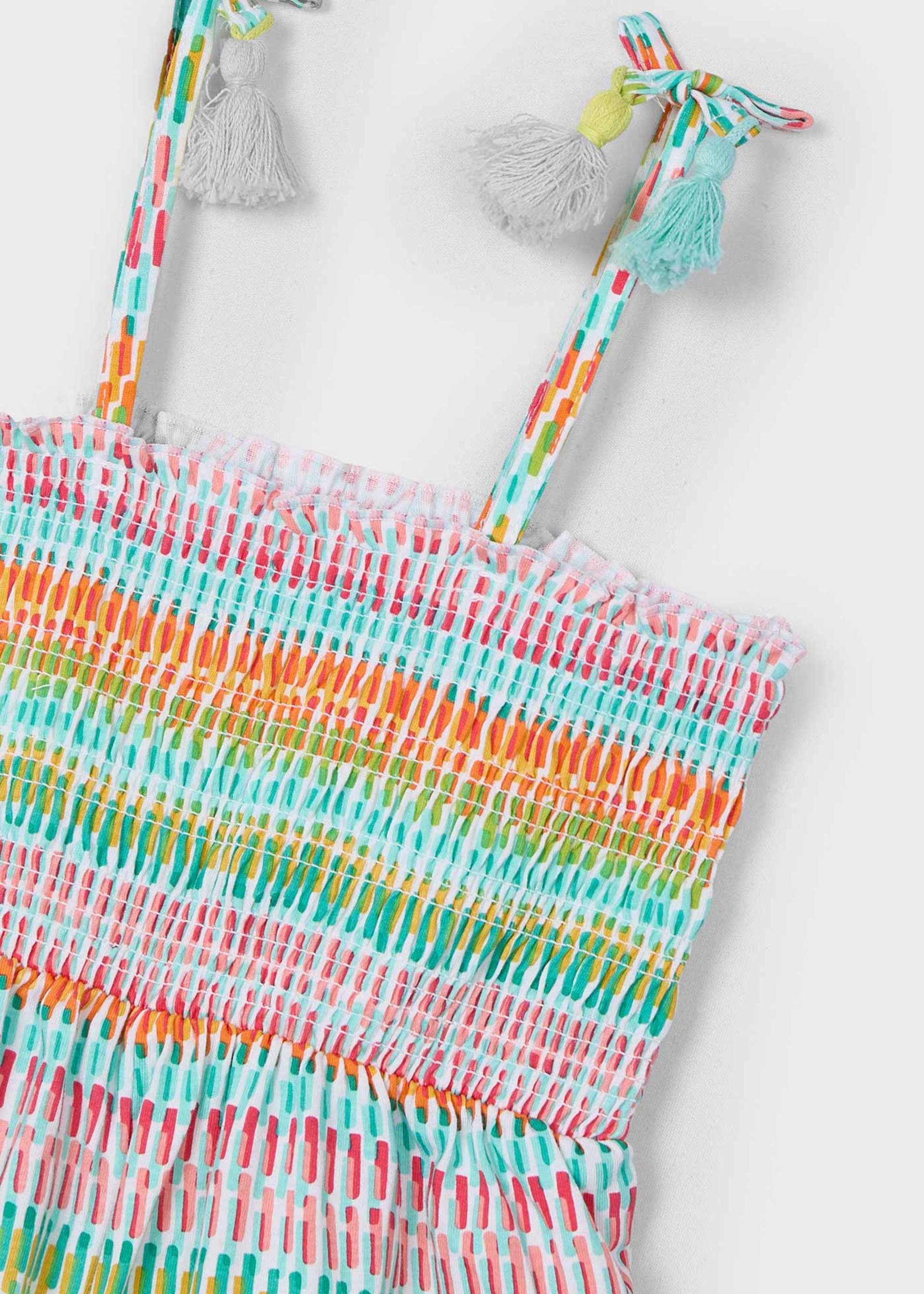 Mono corto estampado nido de abeja niña Mono corto estampado nido de abeja niña