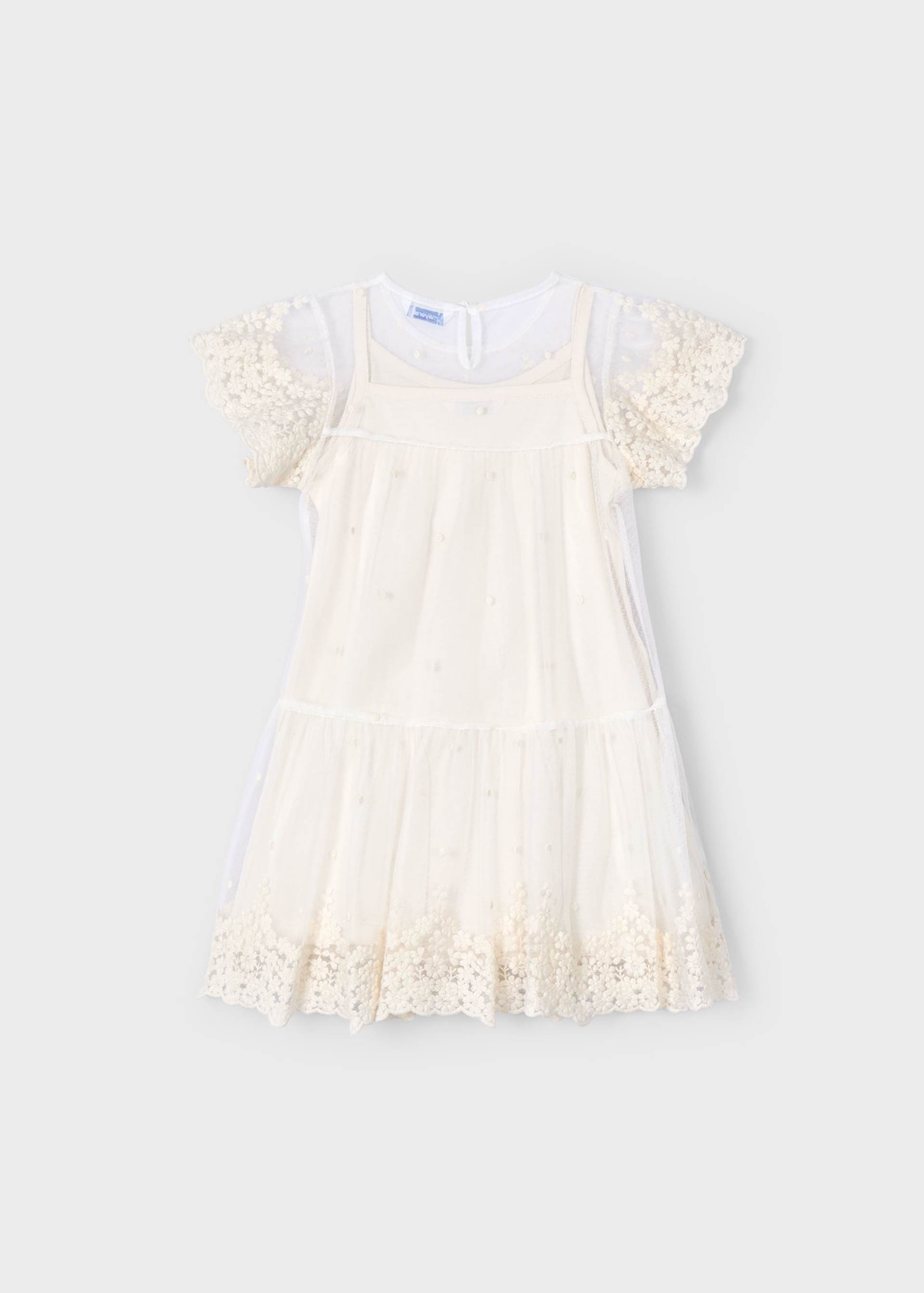 Girl tulle embroidered dress Girl tulle embroidered dress