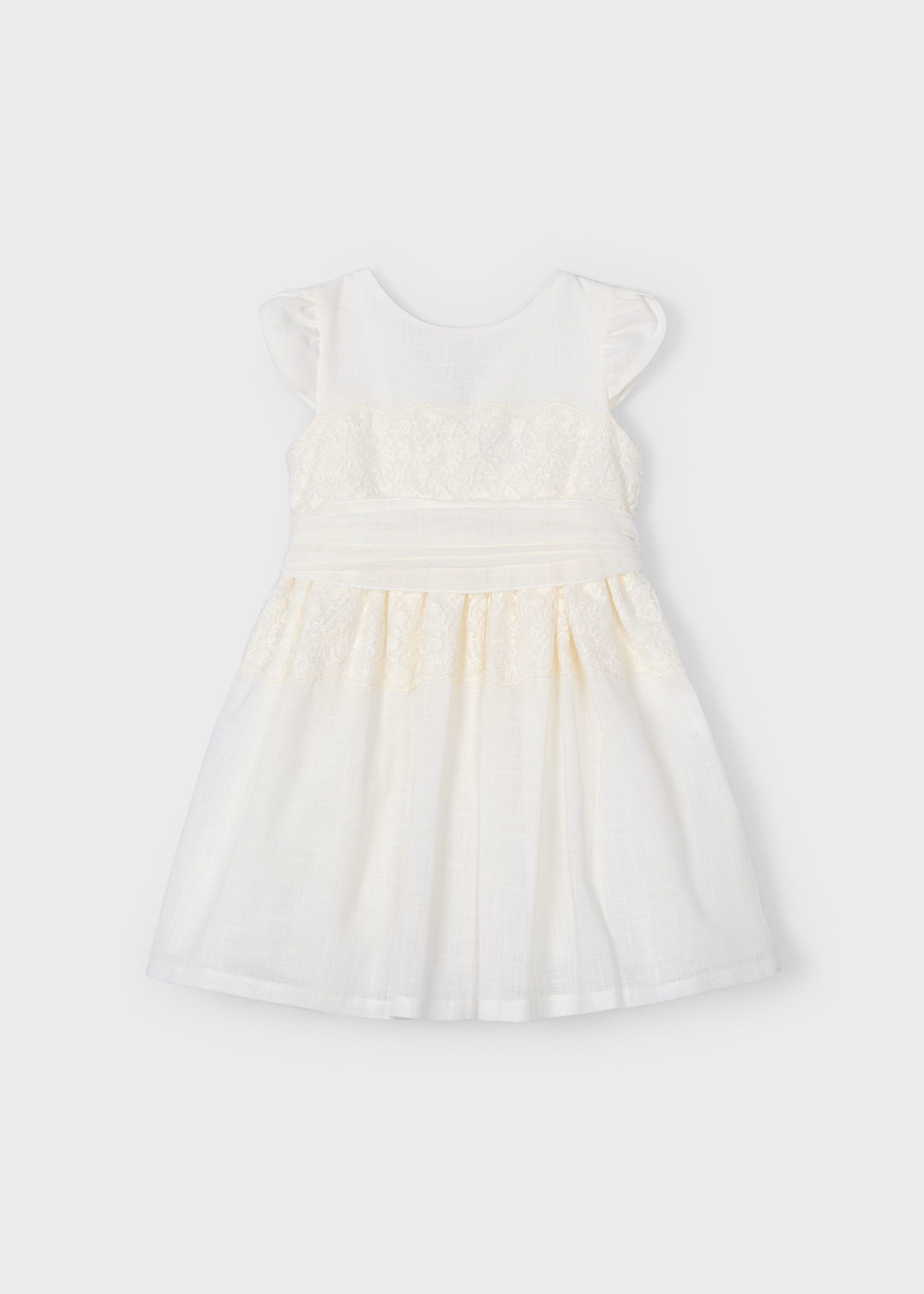 Girl Dress with Lace Detail and Sash Girl Dress with Lace Detail and Sash