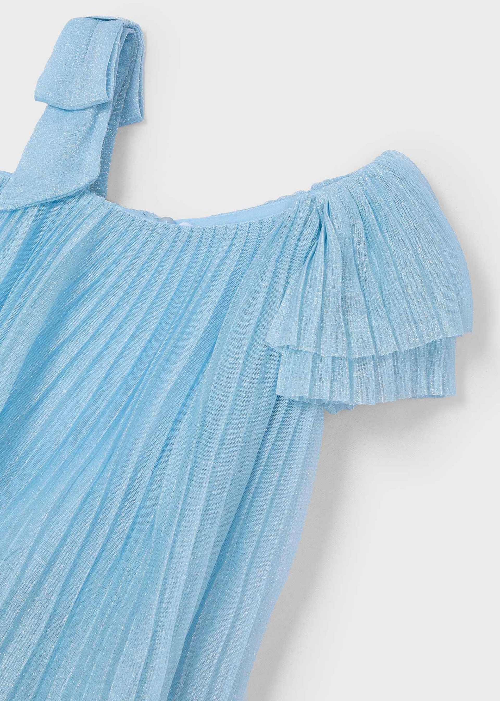 Vestido assimétrico plissado menina