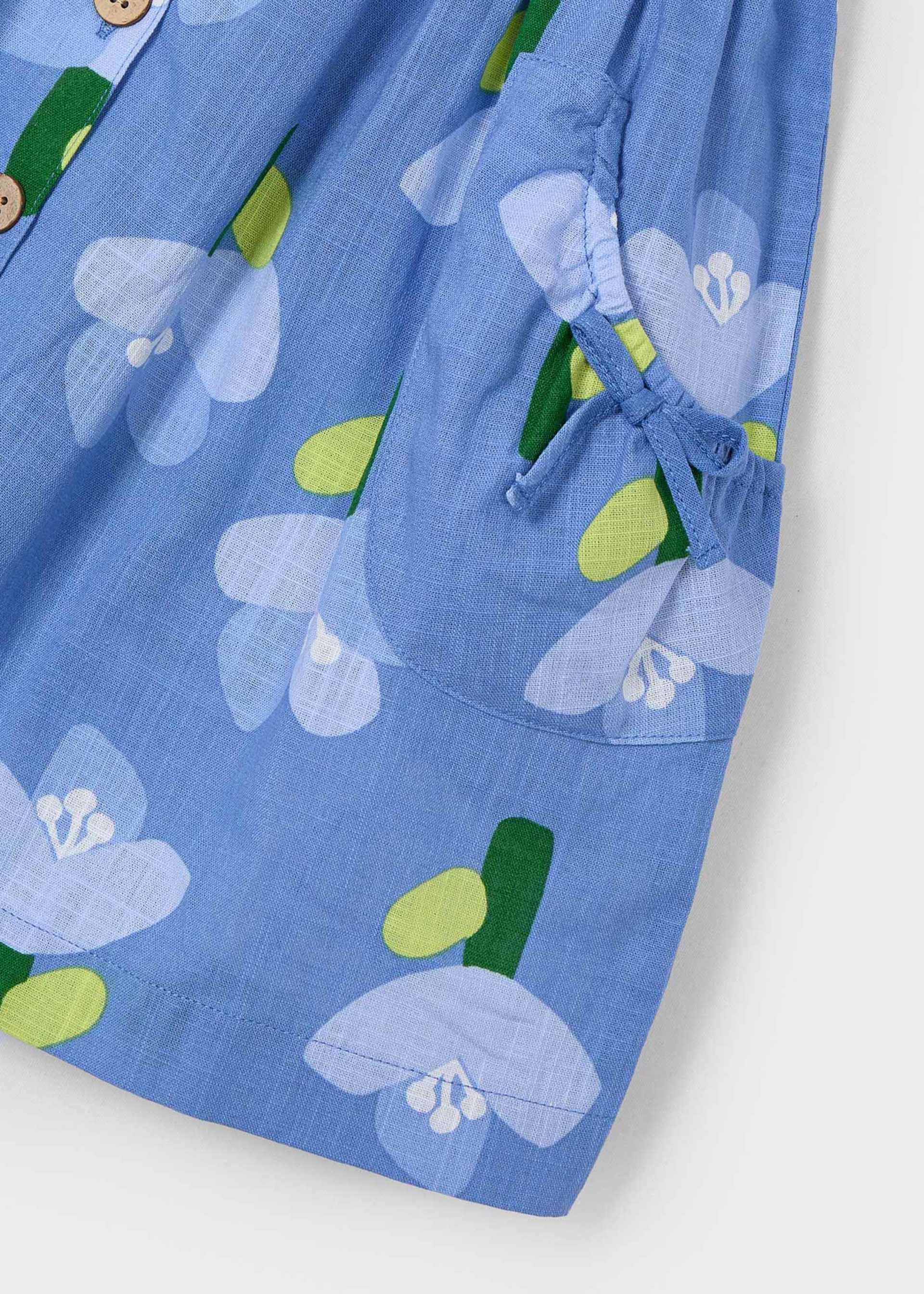 Sukienka ze wzorem w kwiaty z guzikami dla dziewczynki