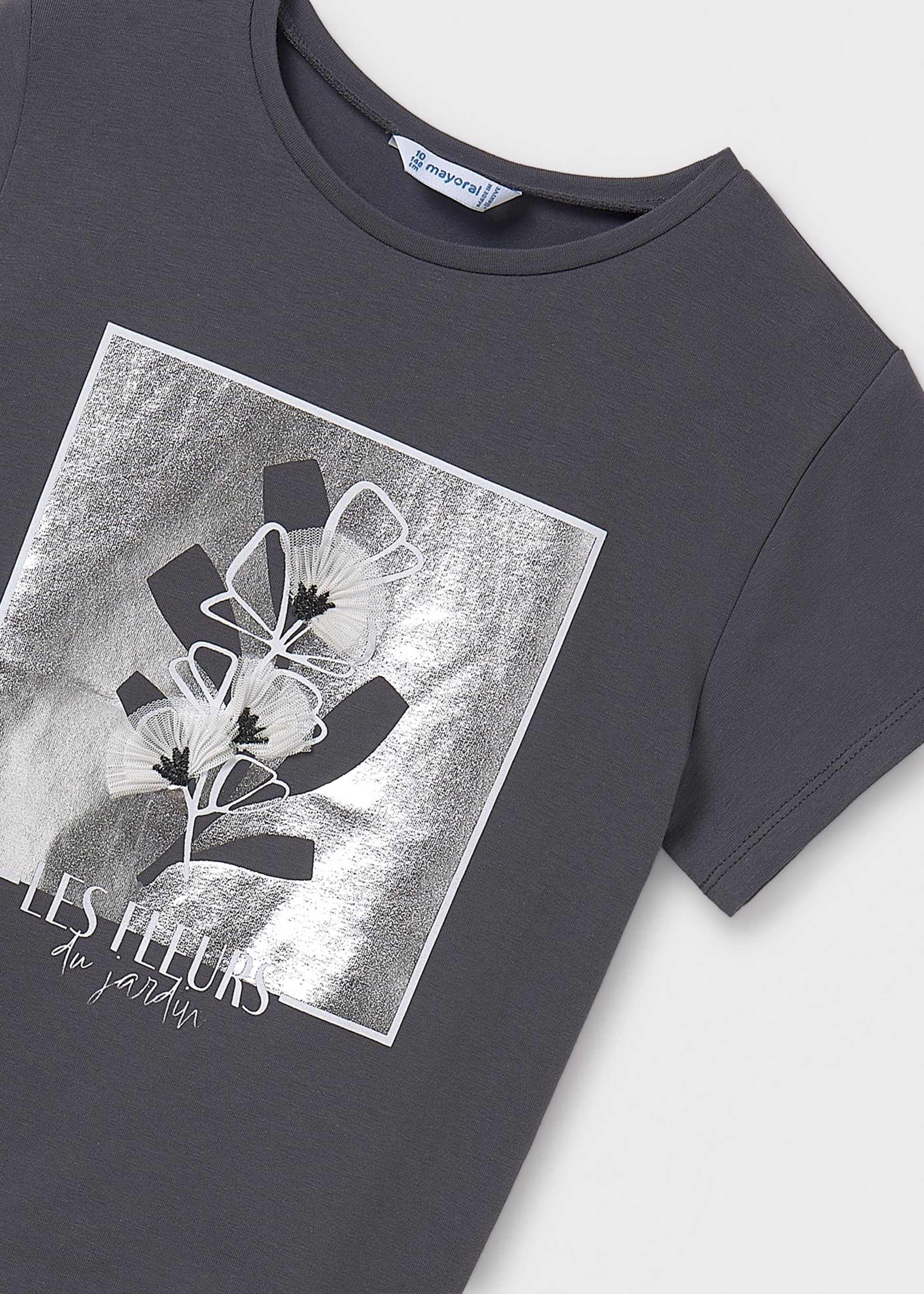 Camiseta bordado flor chica Camiseta bordado flor chica