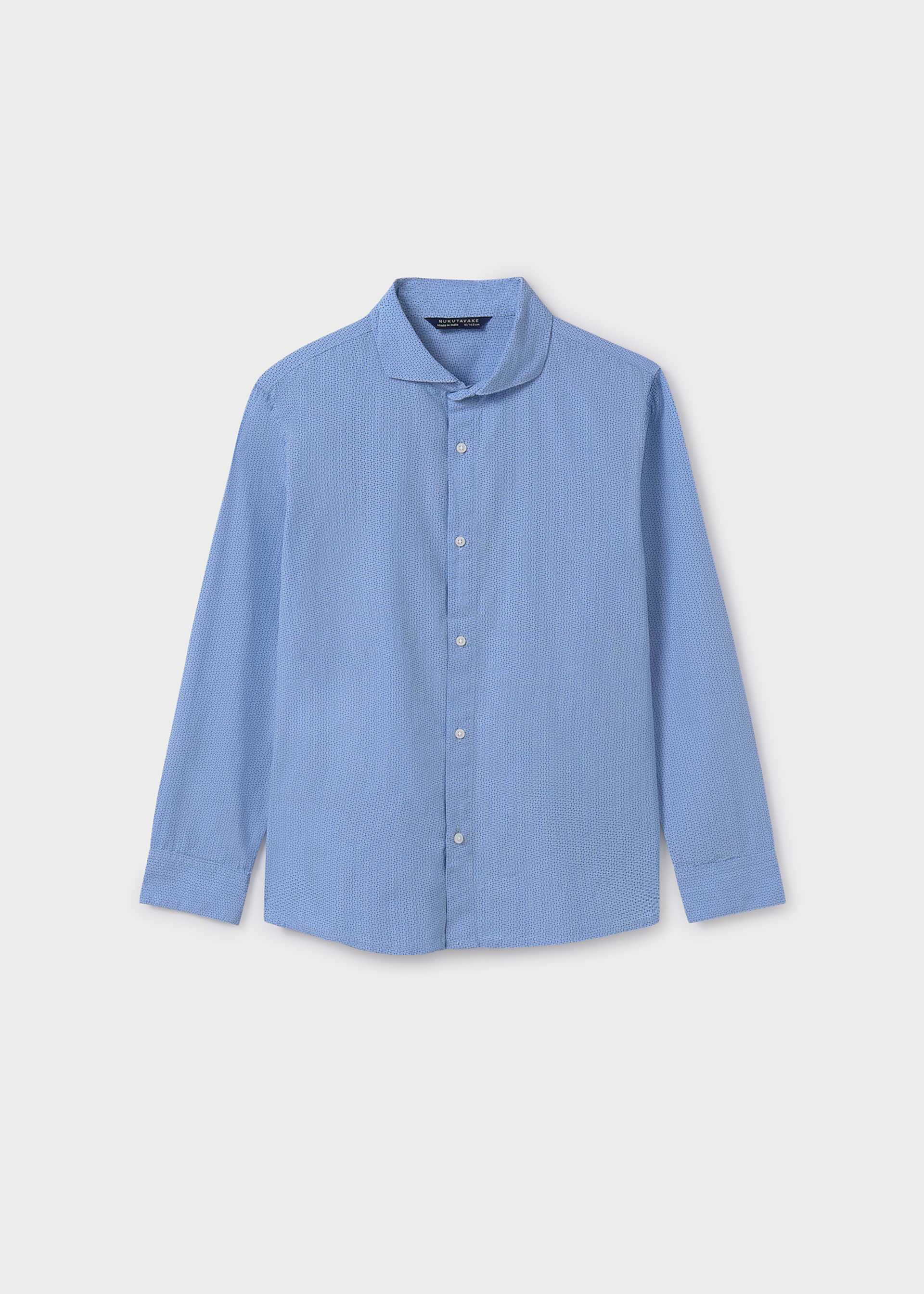 Boy long sleeved microprint shirt Boy long sleeved microprint shirt