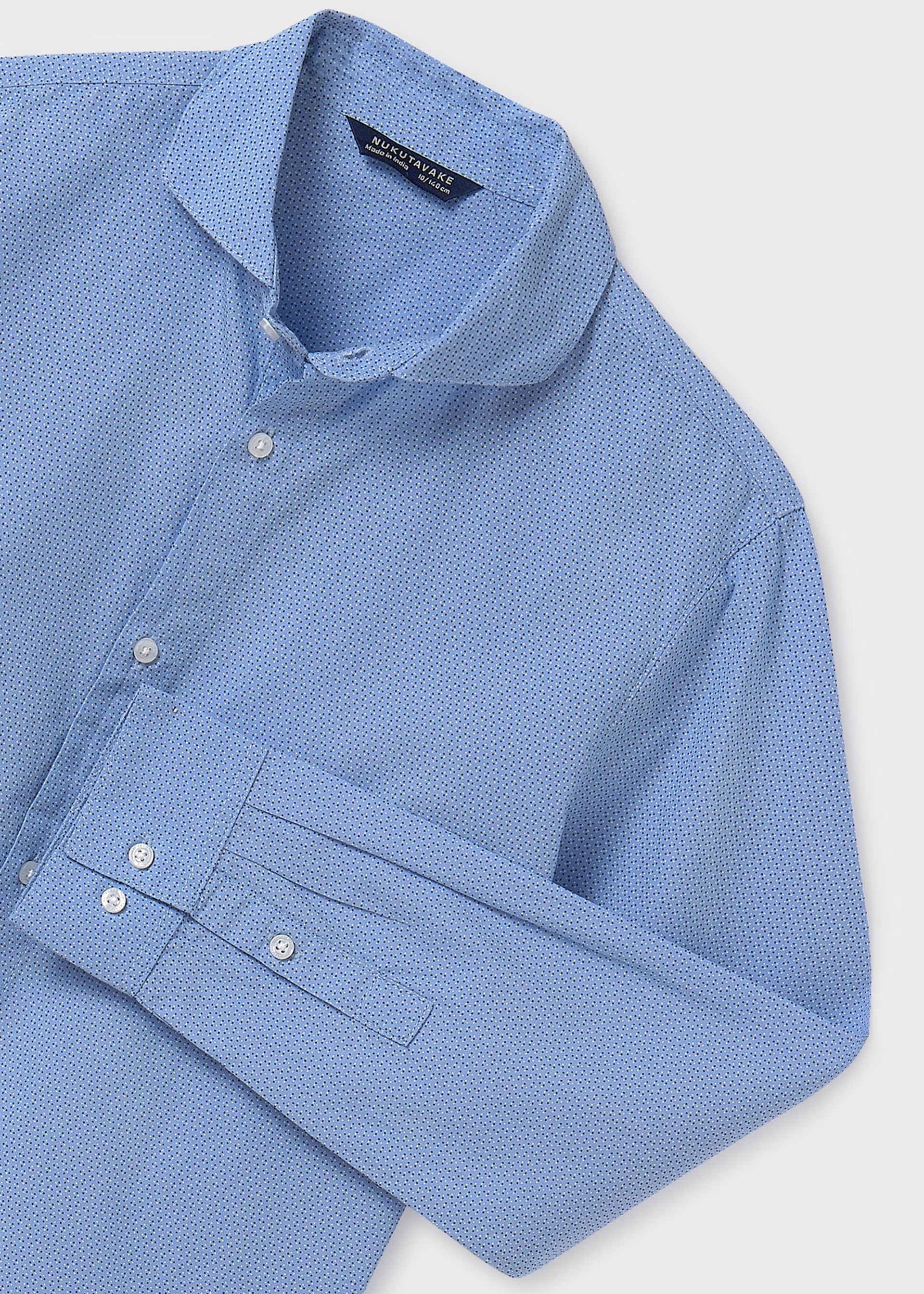 Chemise micro imprimée à manches longues garçon Chemise micro imprimée à manches longues garçon