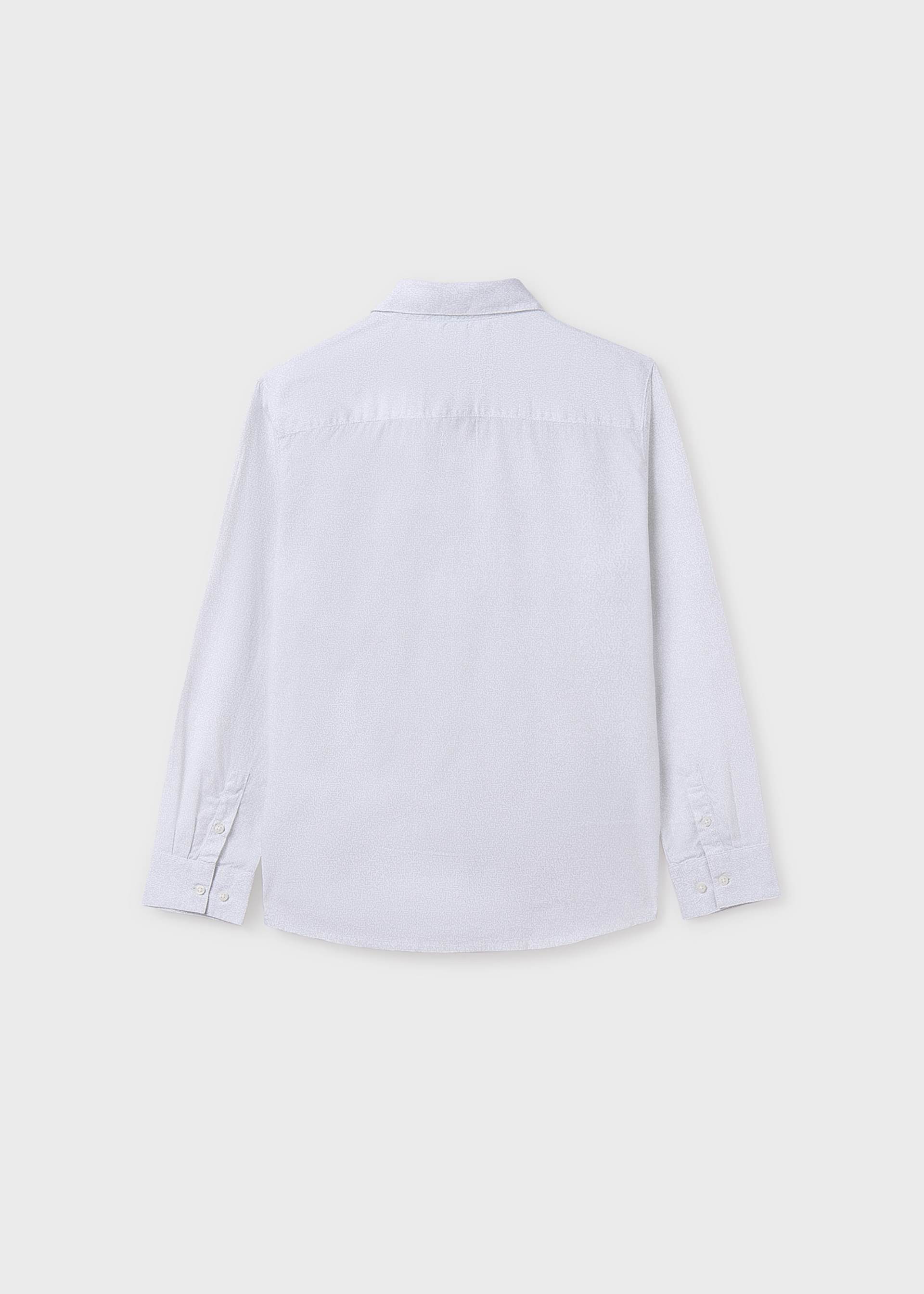 Chemise micro imprimée à manches longues garçon