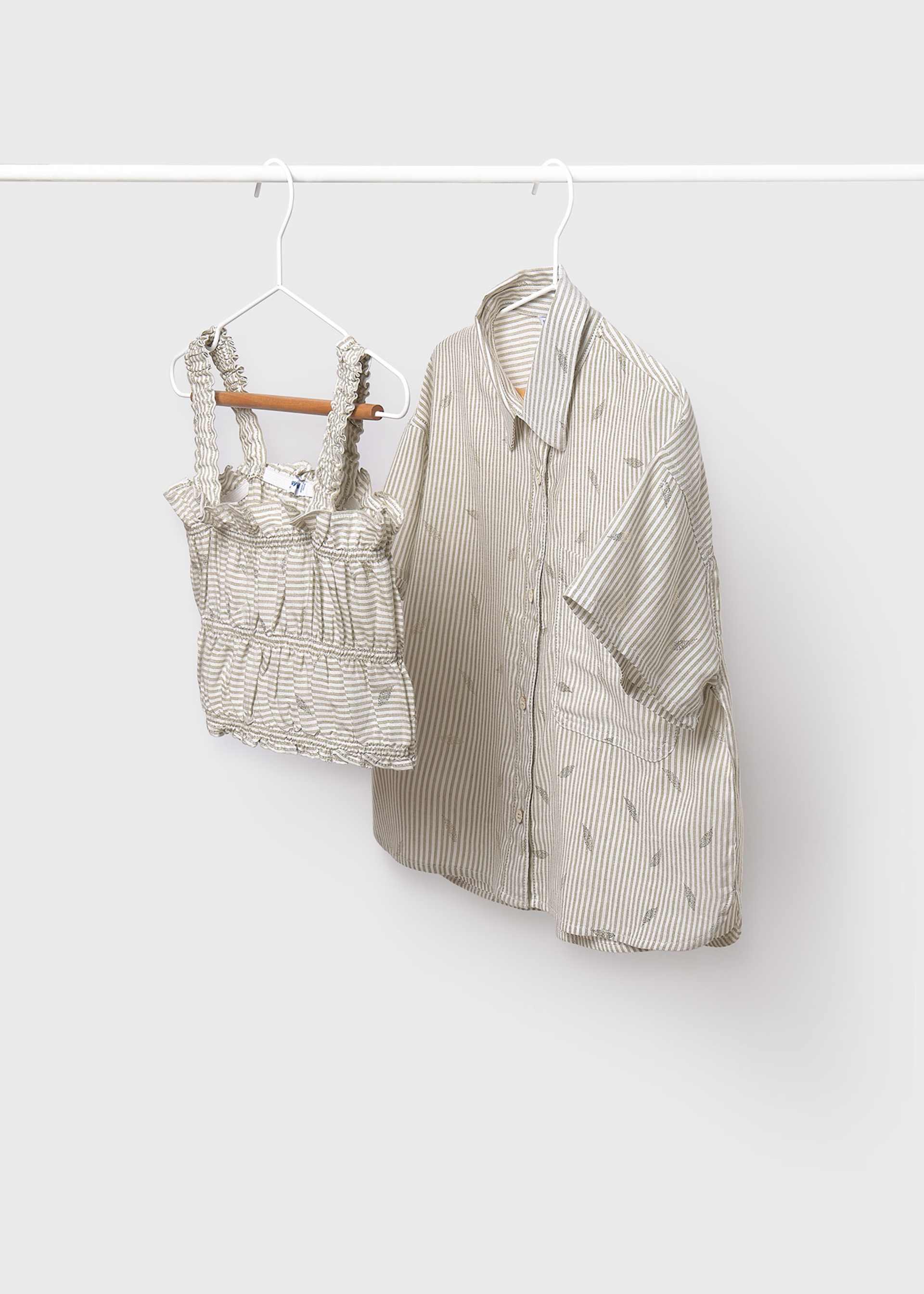 Blouse avec top rayé fille