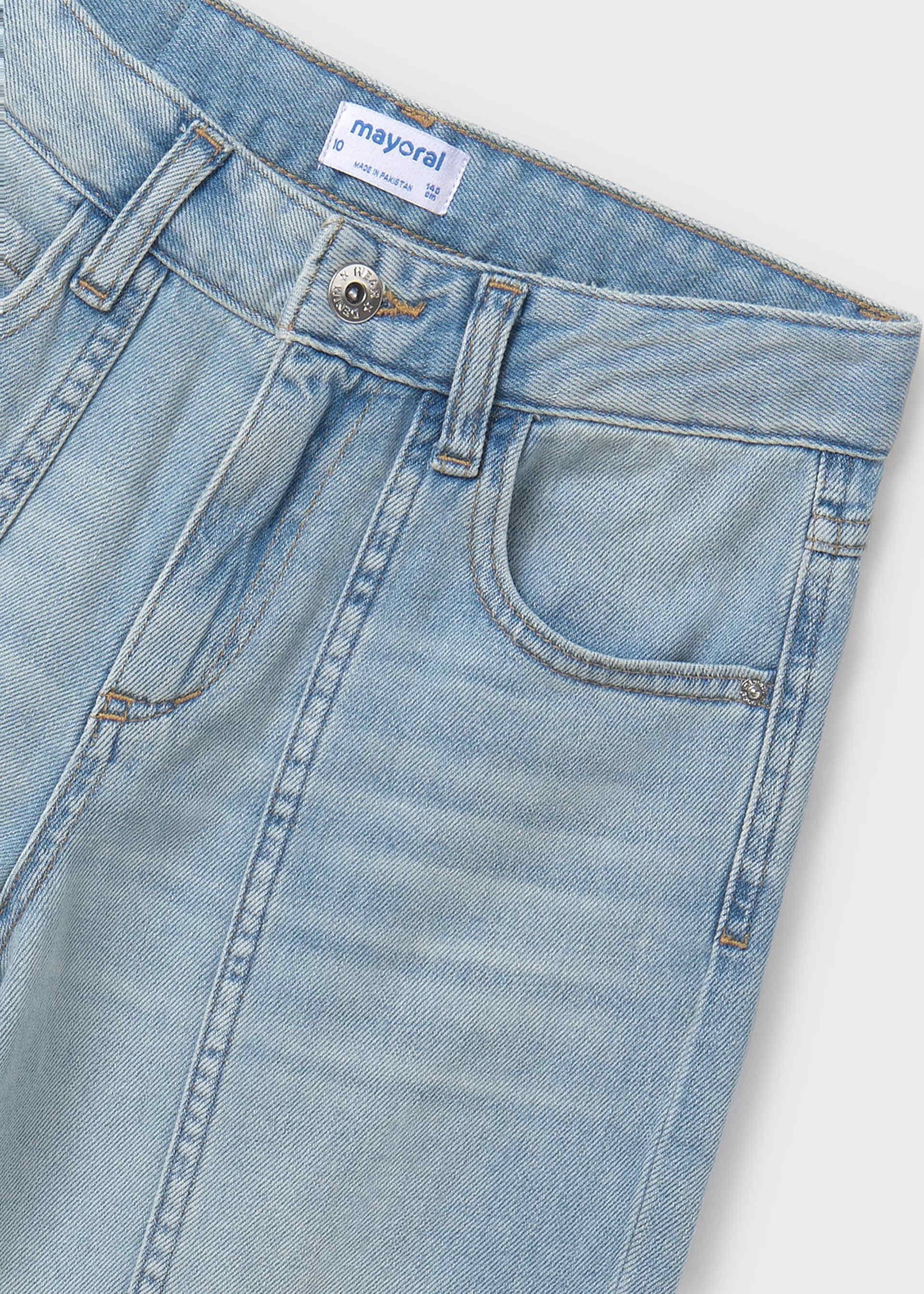 Pantaloni denim largi fata