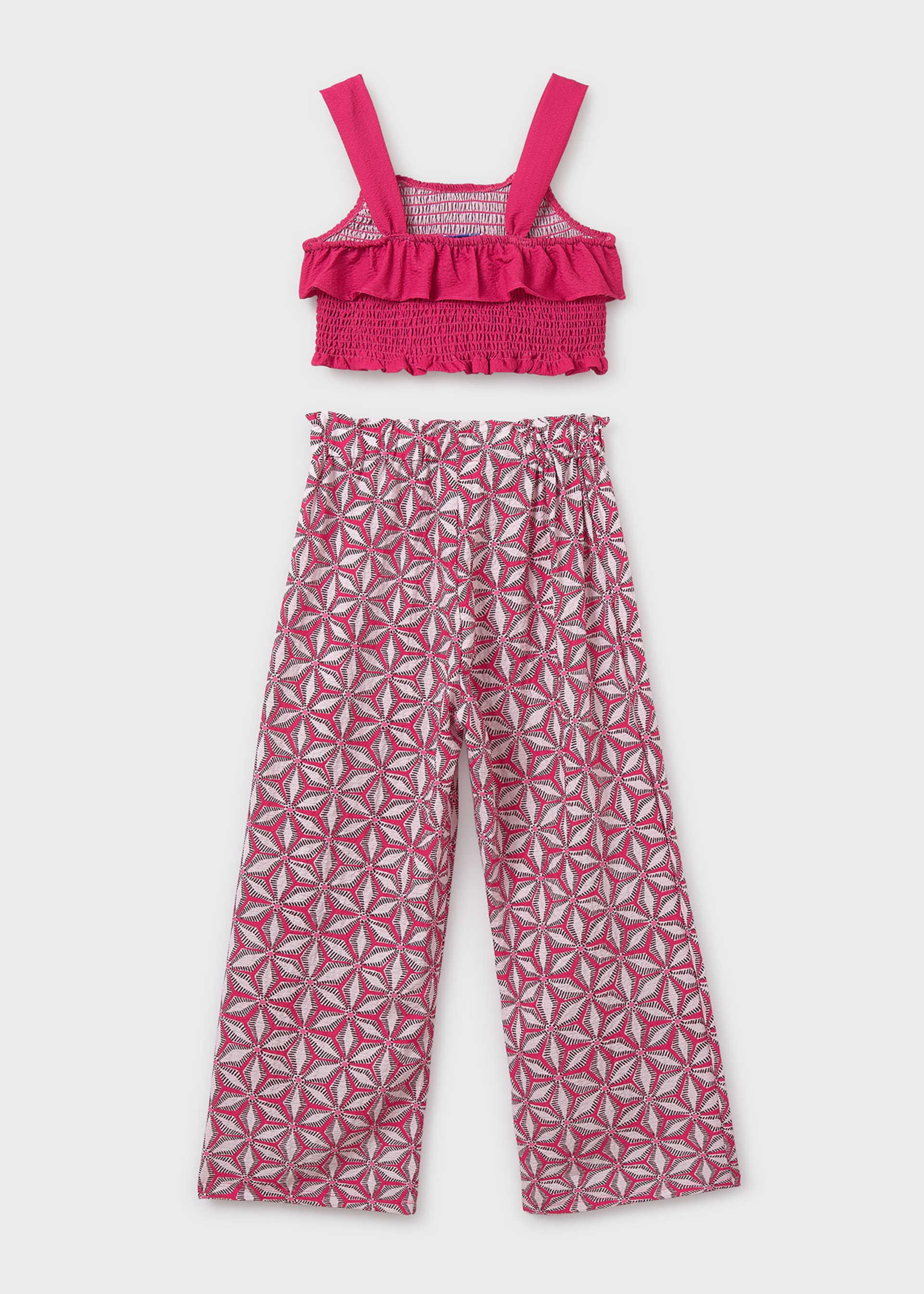 Completo pantalone stampato e top ragazza
