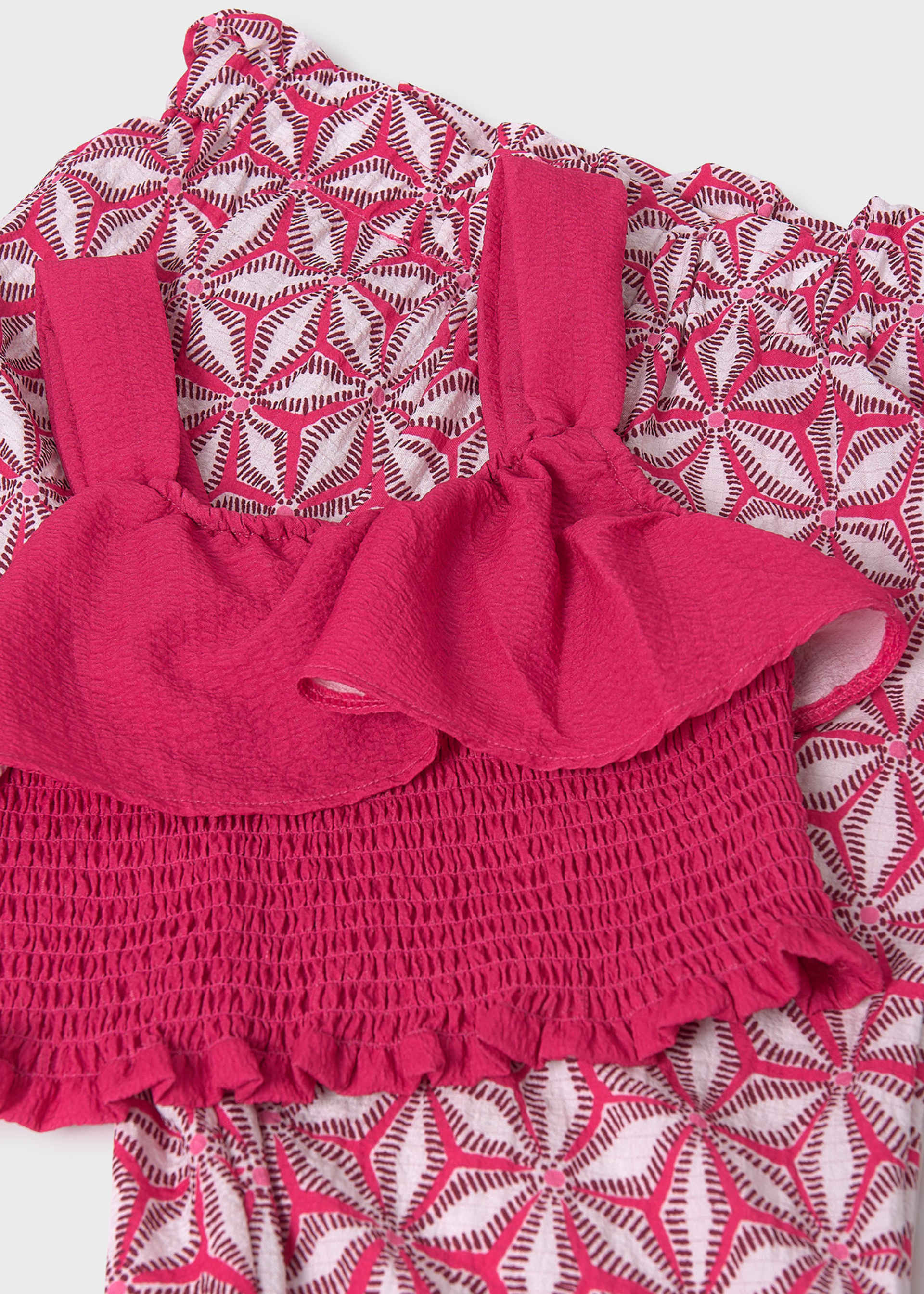 Conjunto pantalón largo estampado y top chica