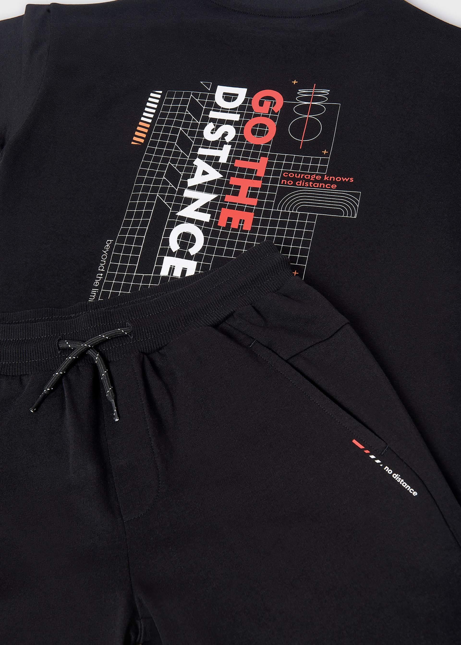 Boy shorts and back print t-shirt set Boy shorts and back print t-shirt set