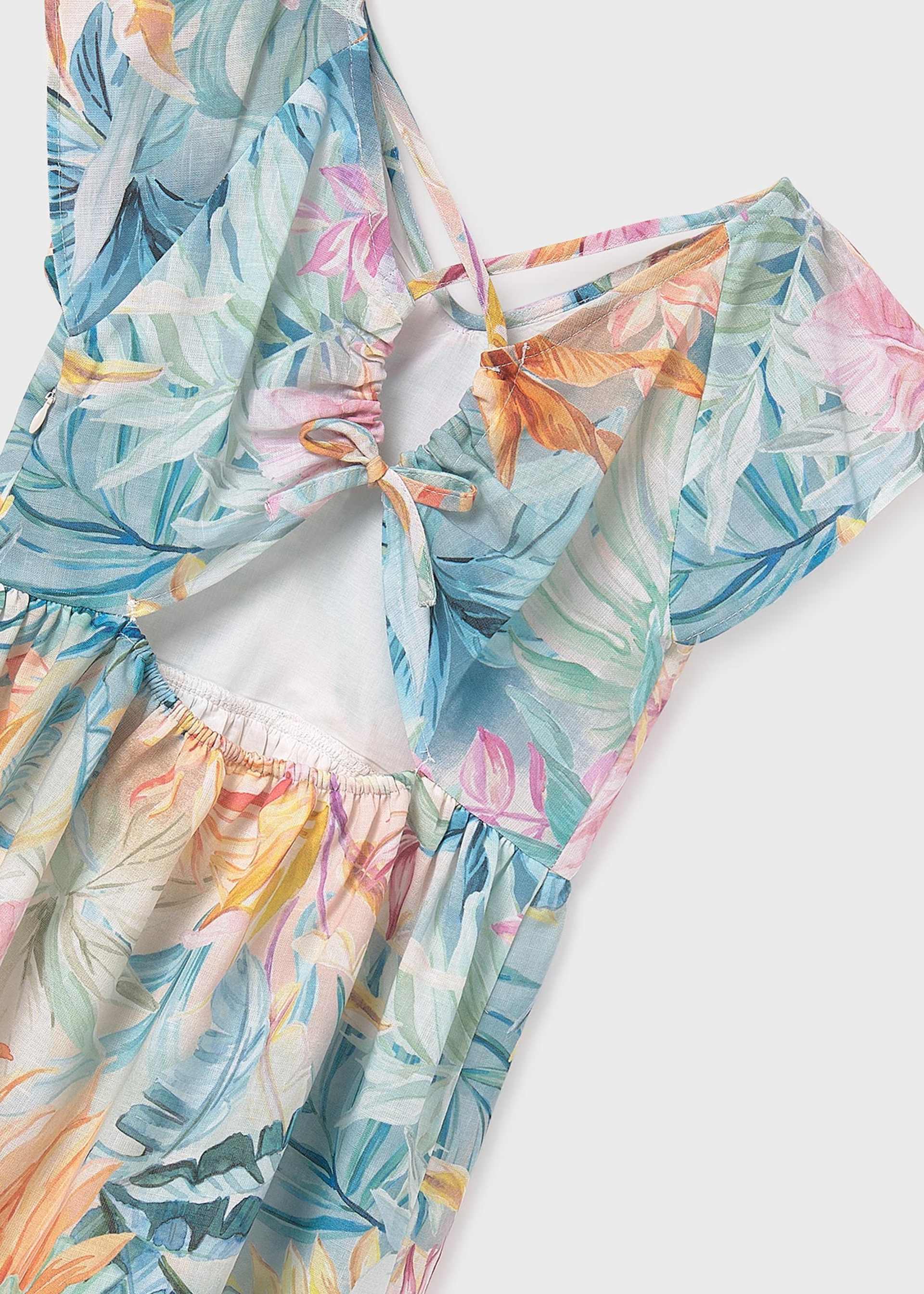 Girl open back print dress Girl open back print dress