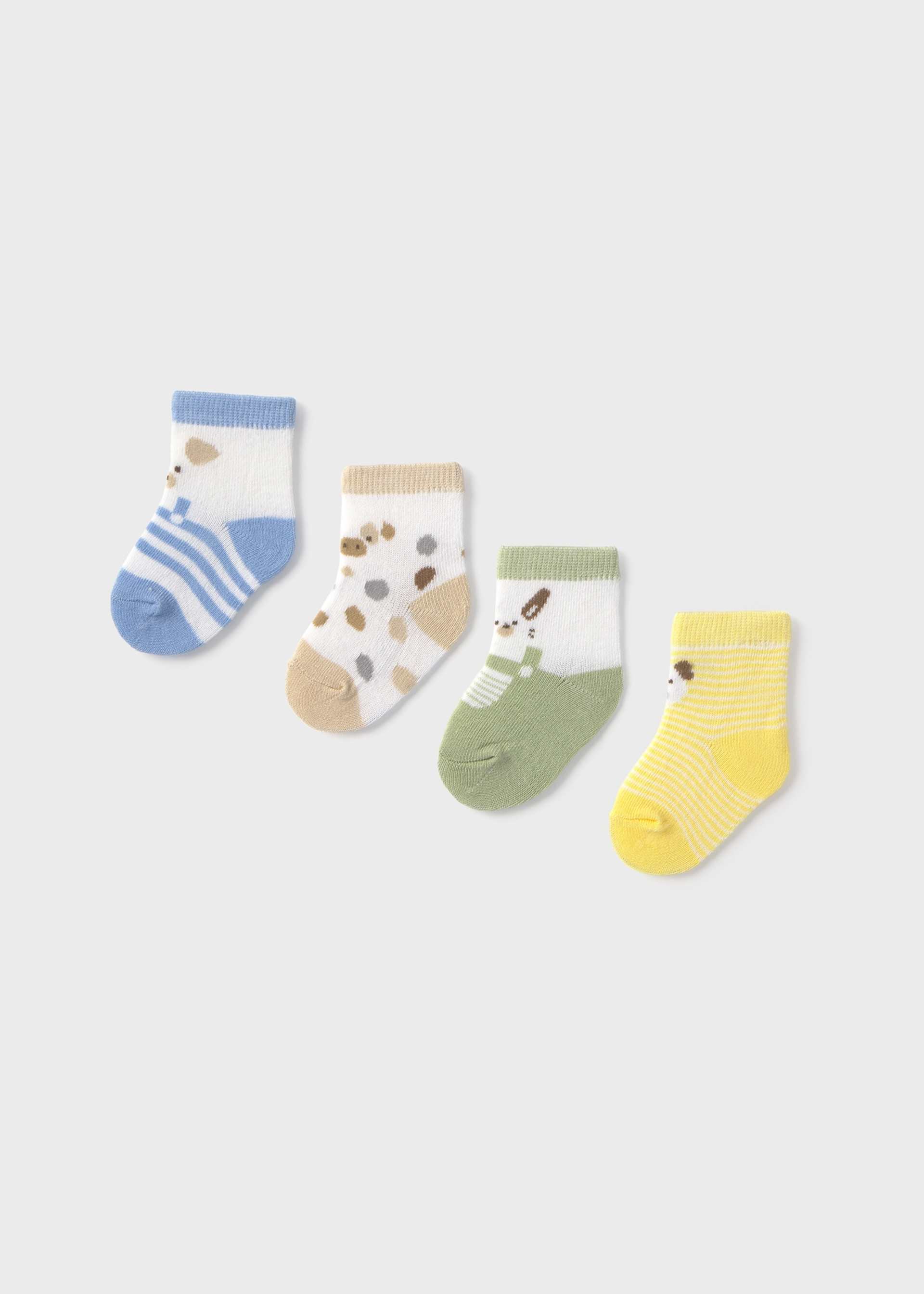 Lot de 4 chaussettes animaux nouveau-nés