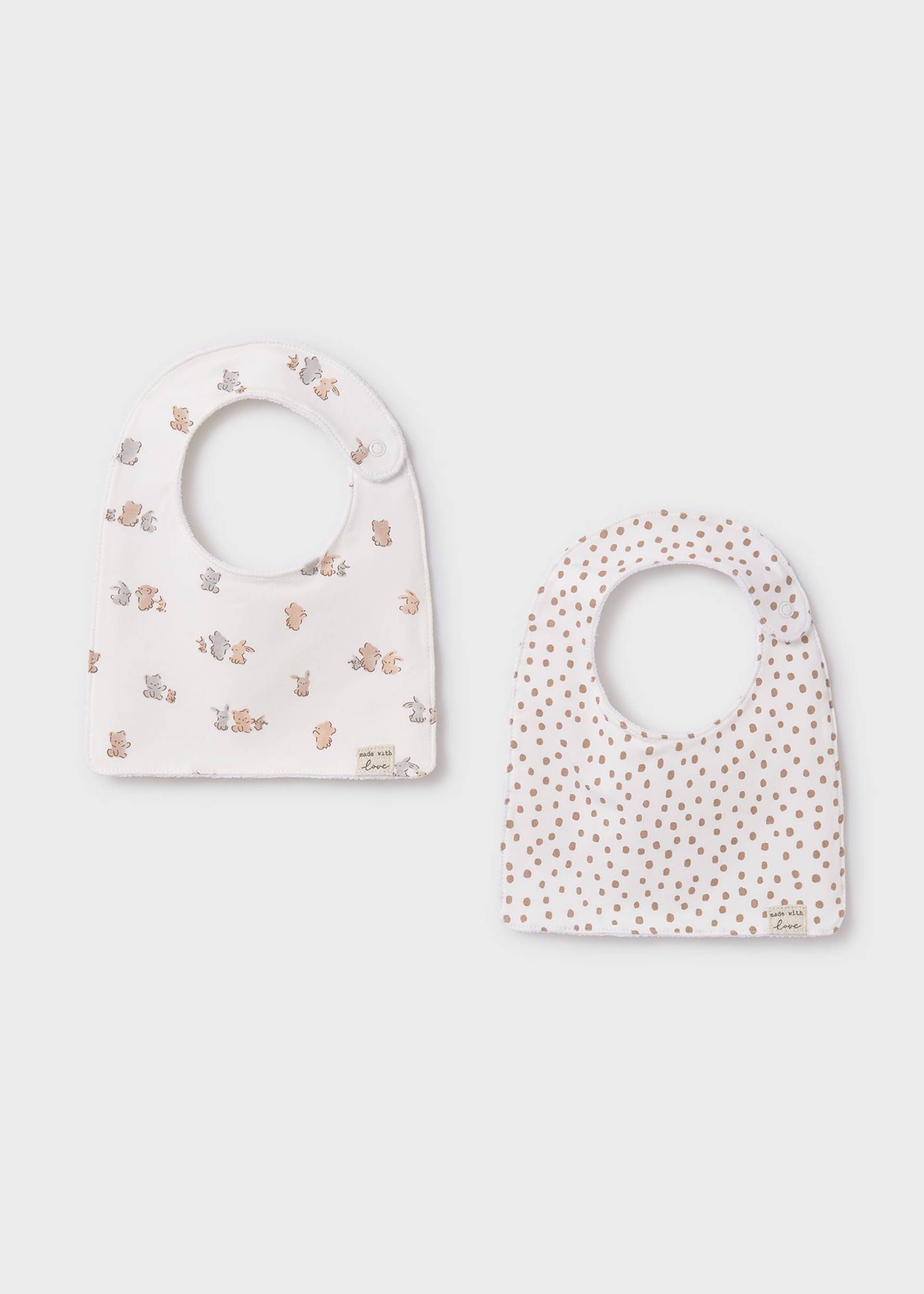 Baby set of 2 waterproof bibs Baby set of 2 waterproof bibs