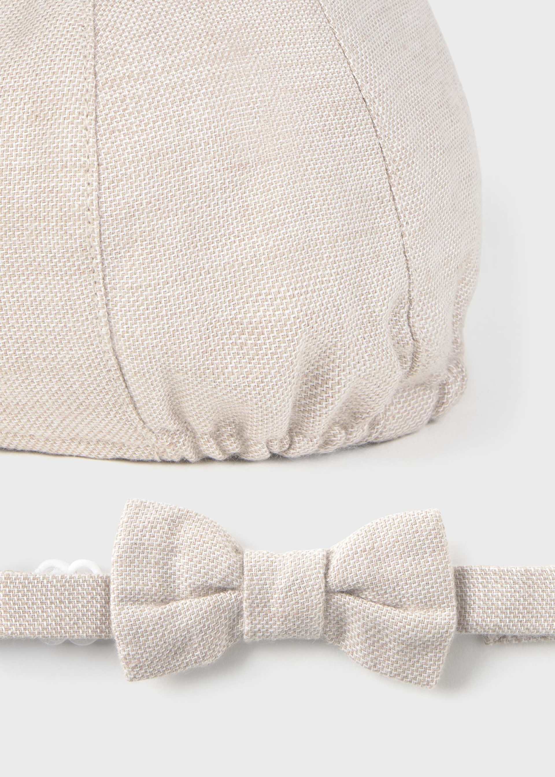 Newborn boy cap and bow tie set