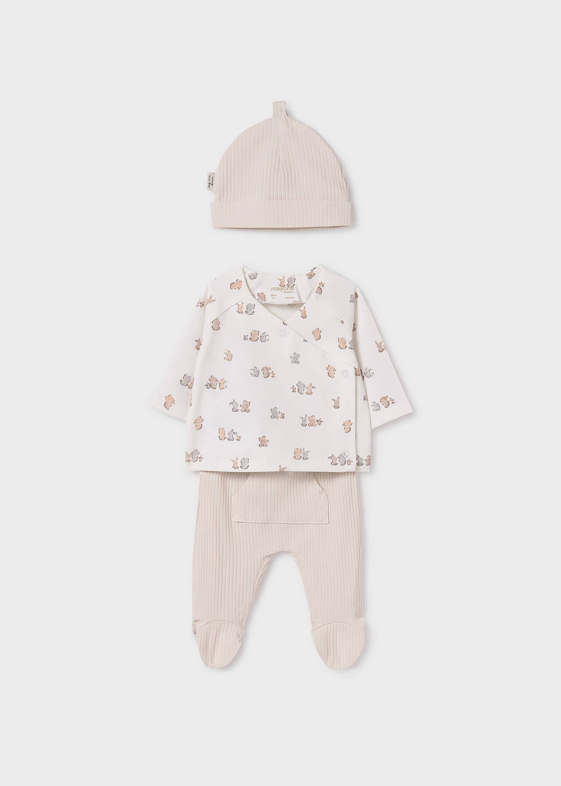 Lot cadeau 3 pièces avec bonnet bébé Lot cadeau 3 pièces avec bonnet bébé