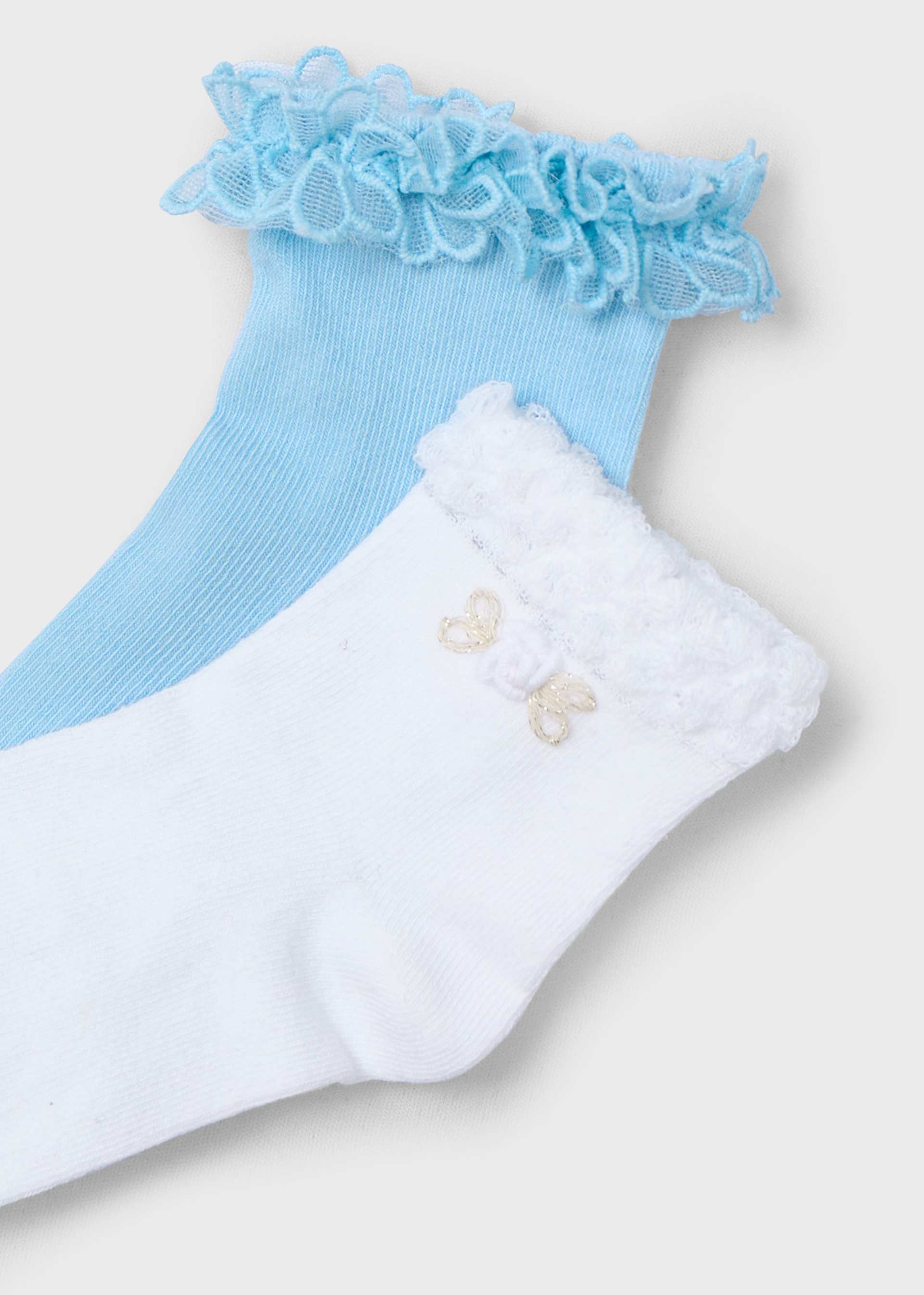 Girl Set of 2 Applique Socks Girl Set of 2 Applique Socks