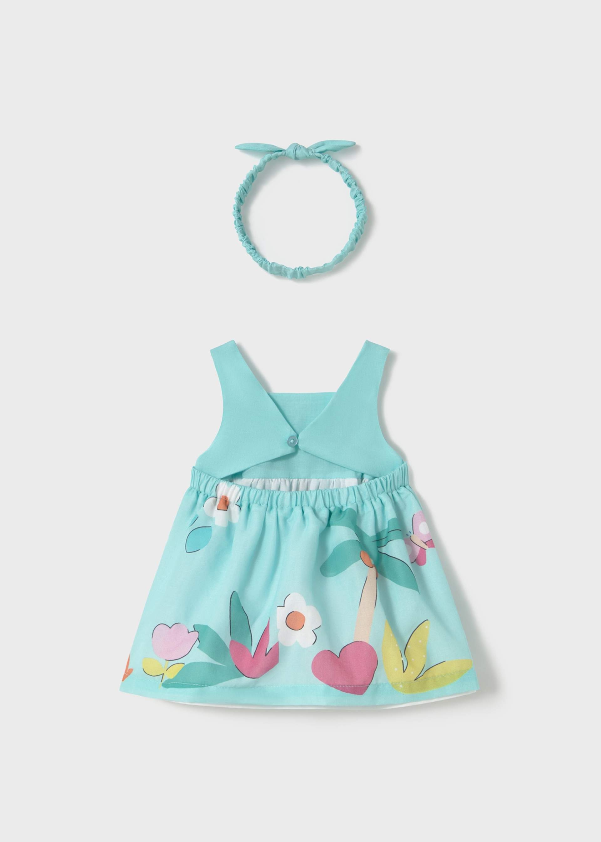 Vestido con diadema estampado recién nacida