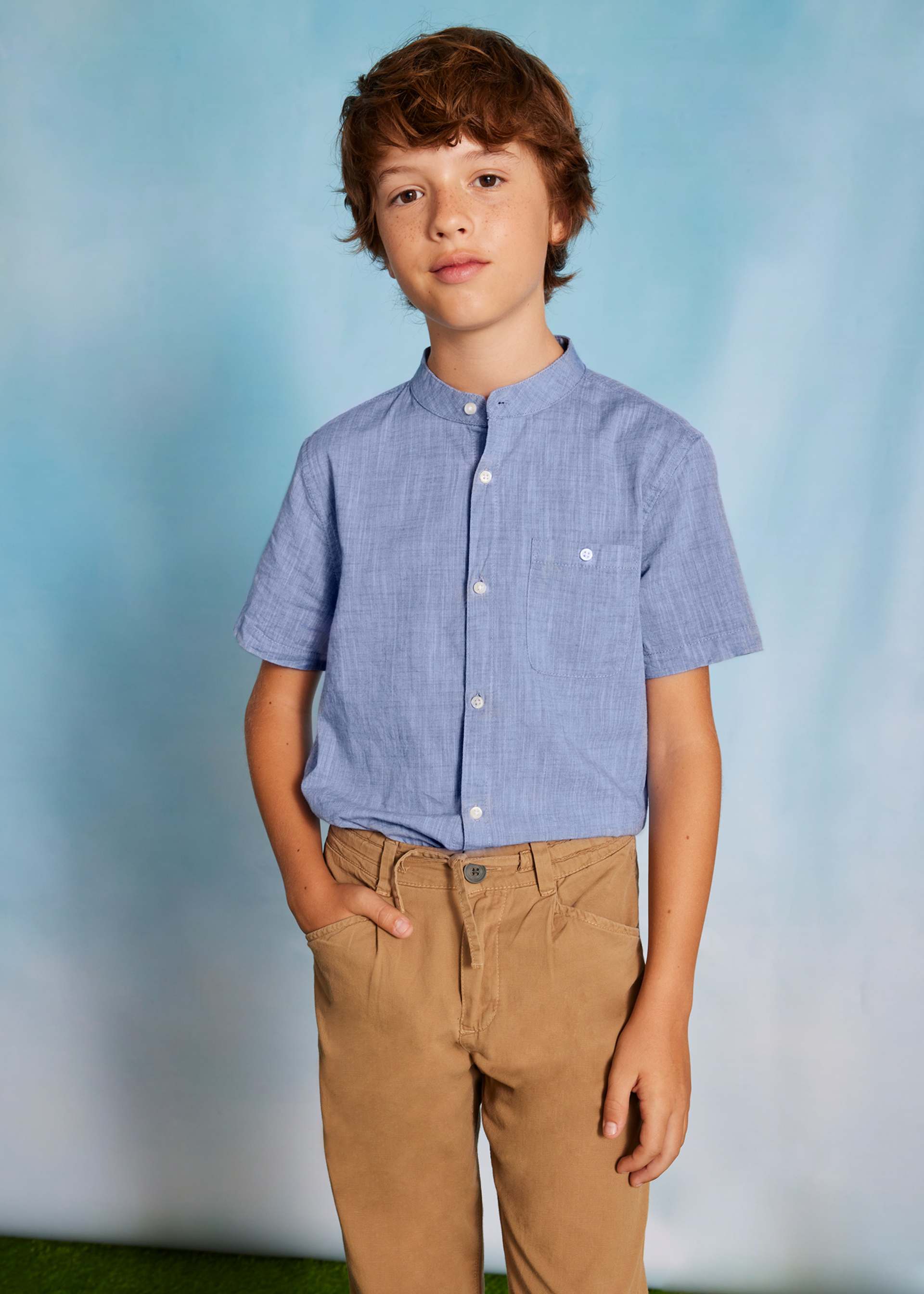 Boy Mandarin Collar Shirt Boy Mandarin Collar Shirt