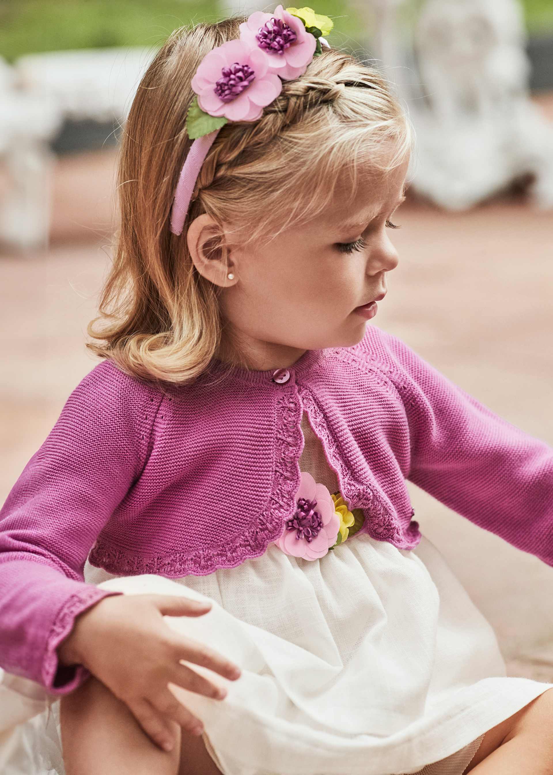 Cardigan boléro basique tricoté bébé Cardigan boléro basique tricoté bébé