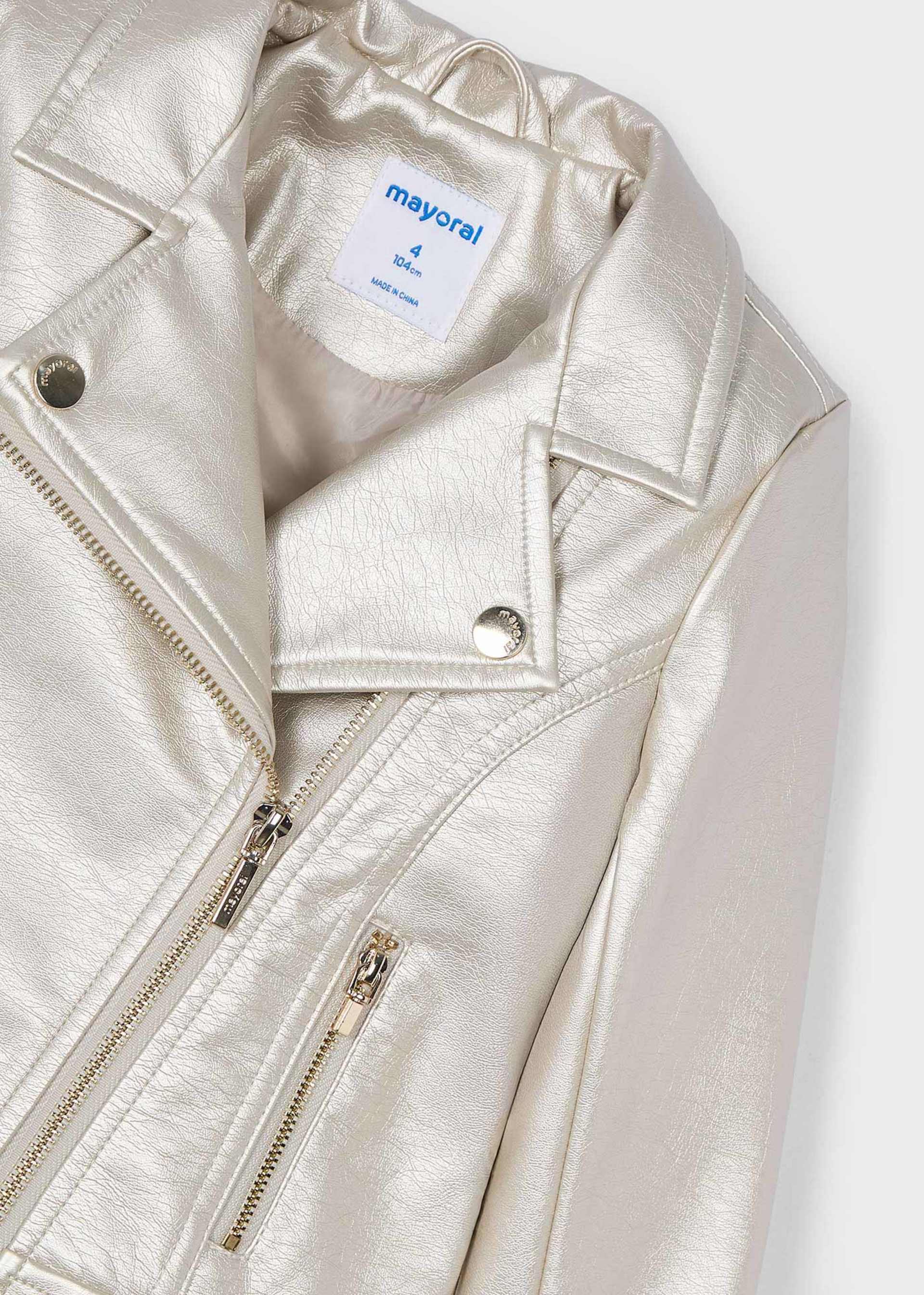 Cazadora polipiel biker niña