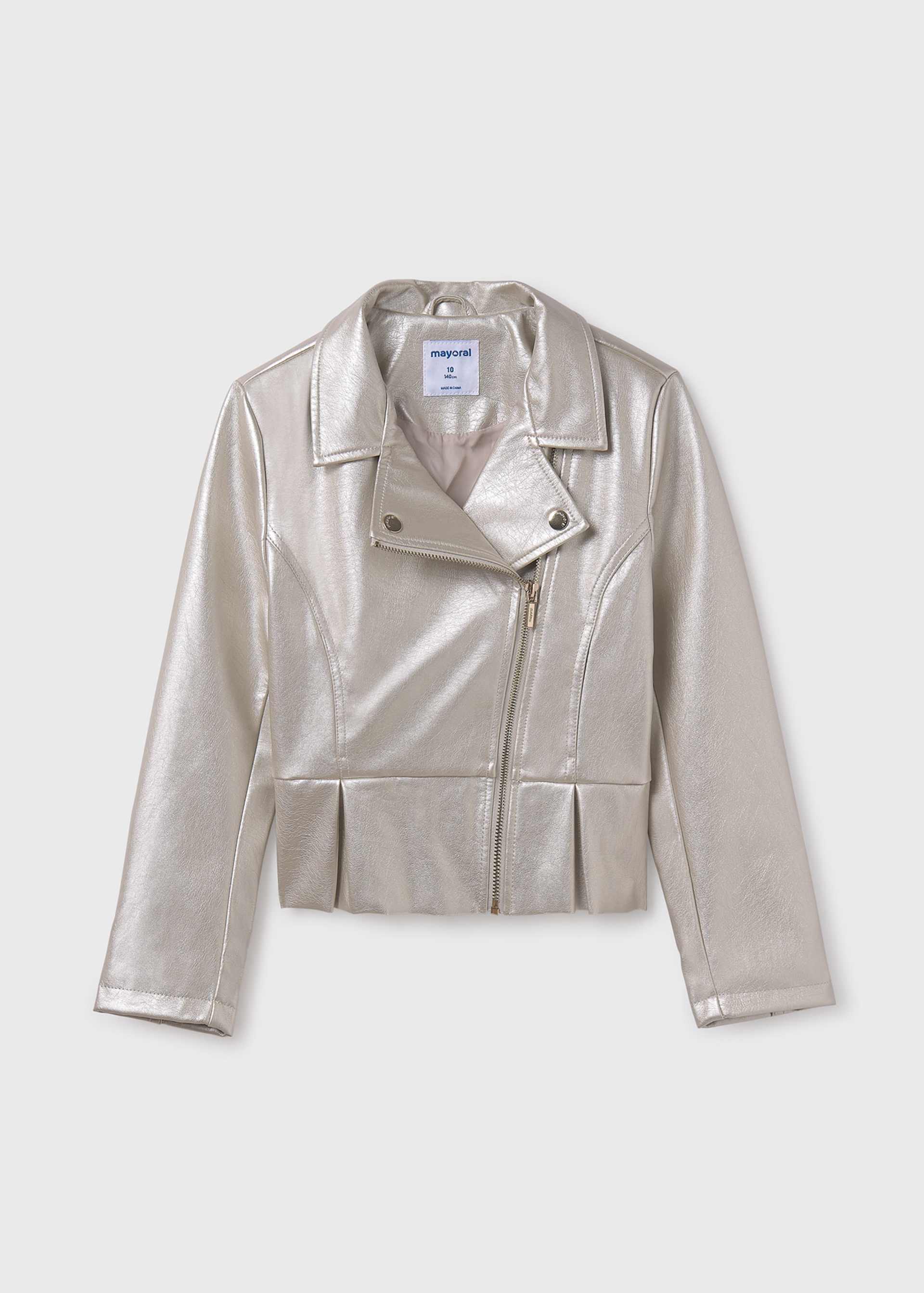 Cazadora polipiel biker chica