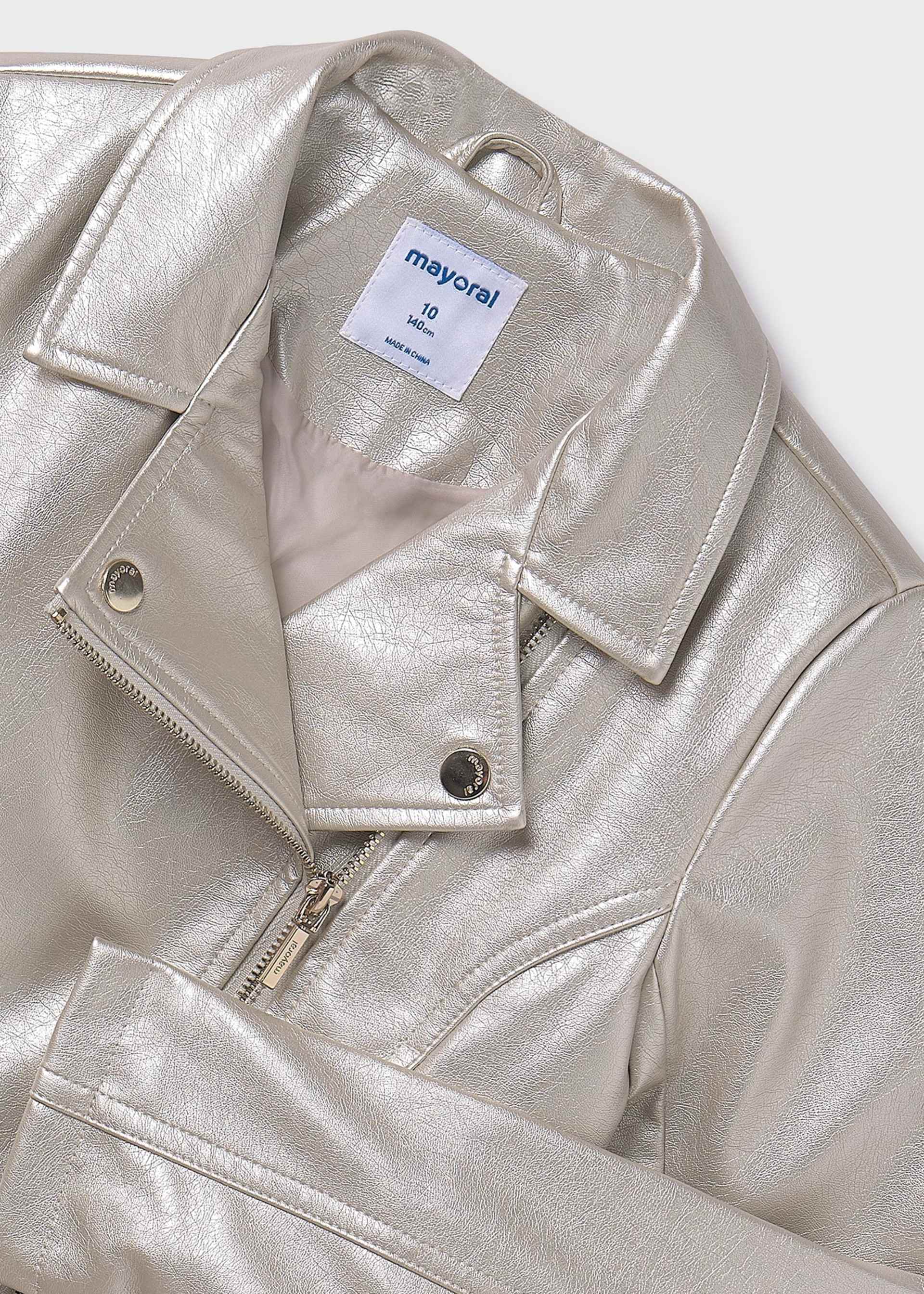 Cazadora polipiel biker chica