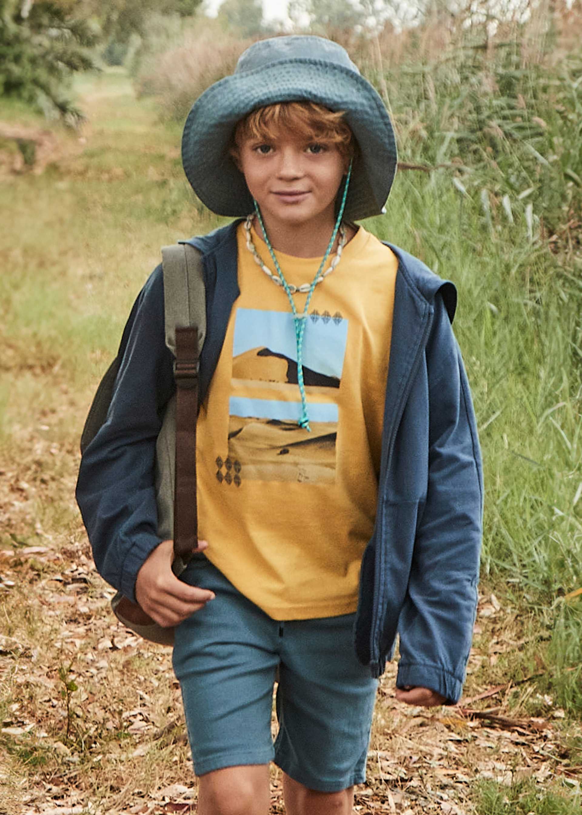 Boy twill shorts with drawstring Boy twill shorts with drawstring