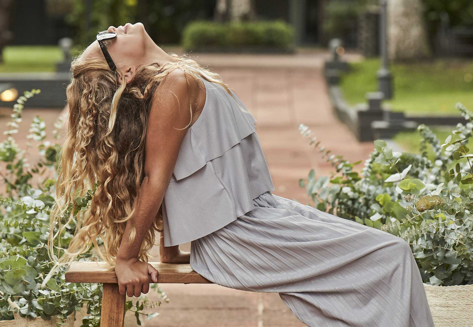 Ensemble pantalon long et top plissé fille