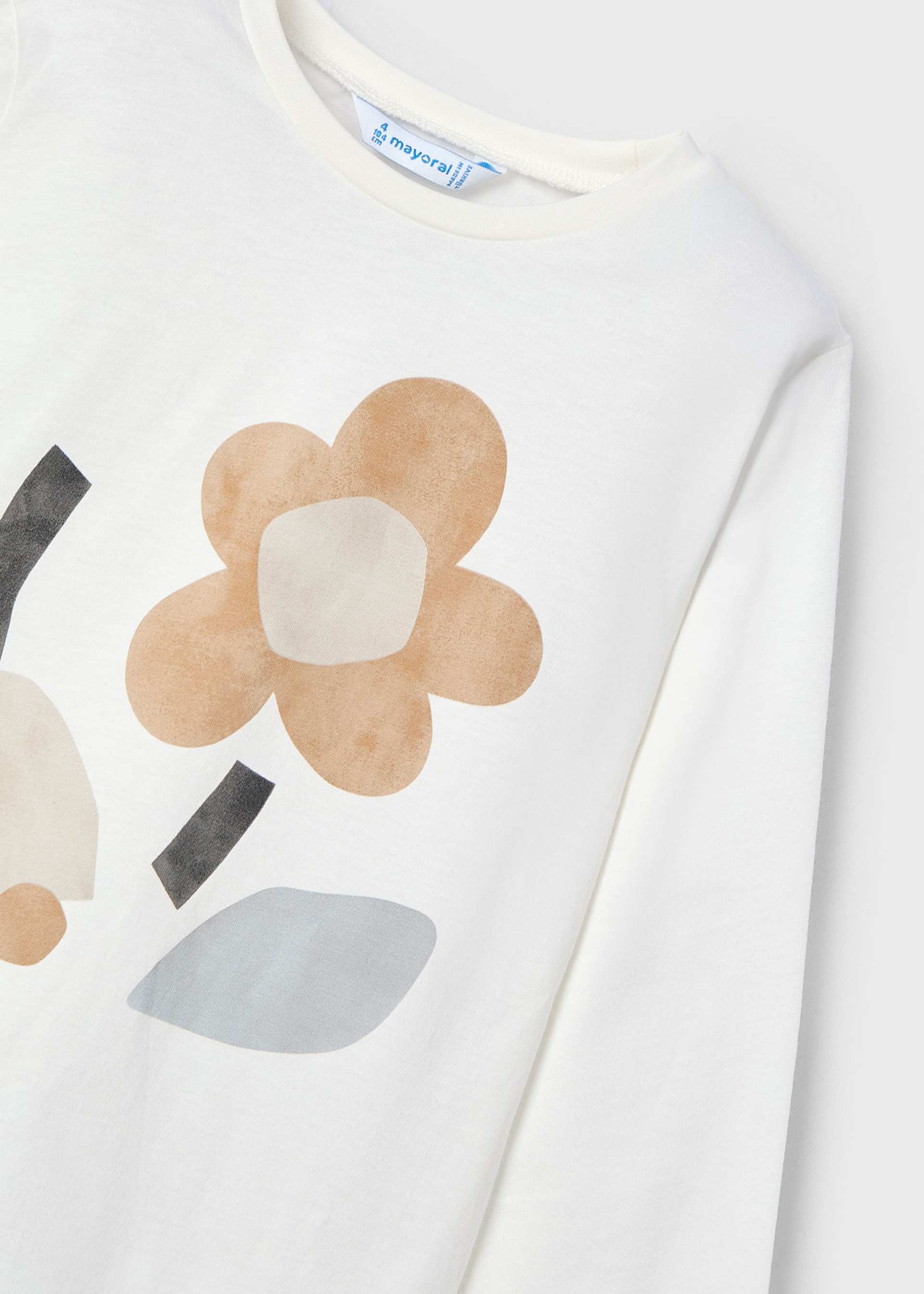 T-shirt à fleurs à manches longues fille T-shirt à fleurs à manches longues fille