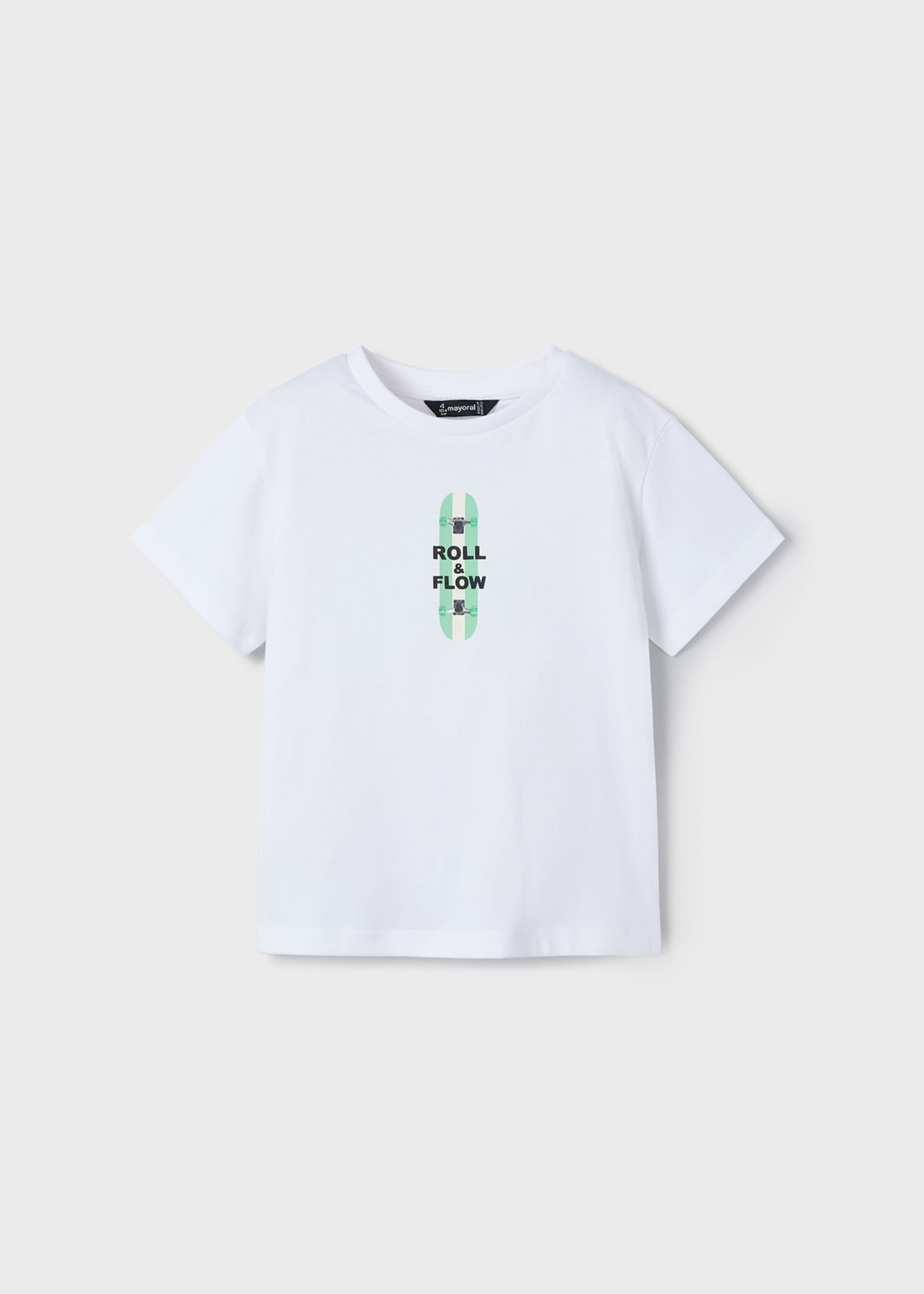 Camiseta estampado trasero monopatín niño