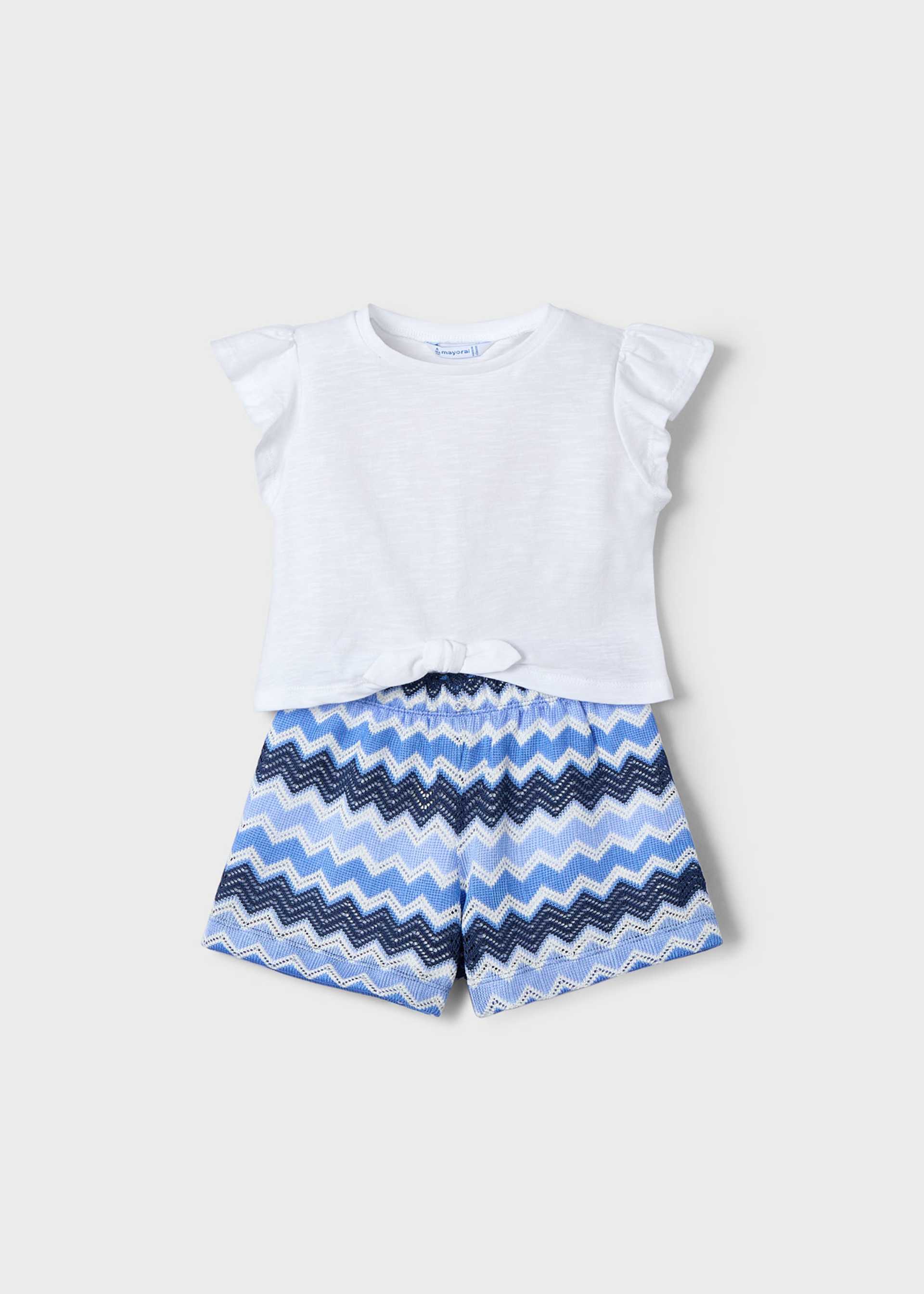 Girl zigzag shorts with top set