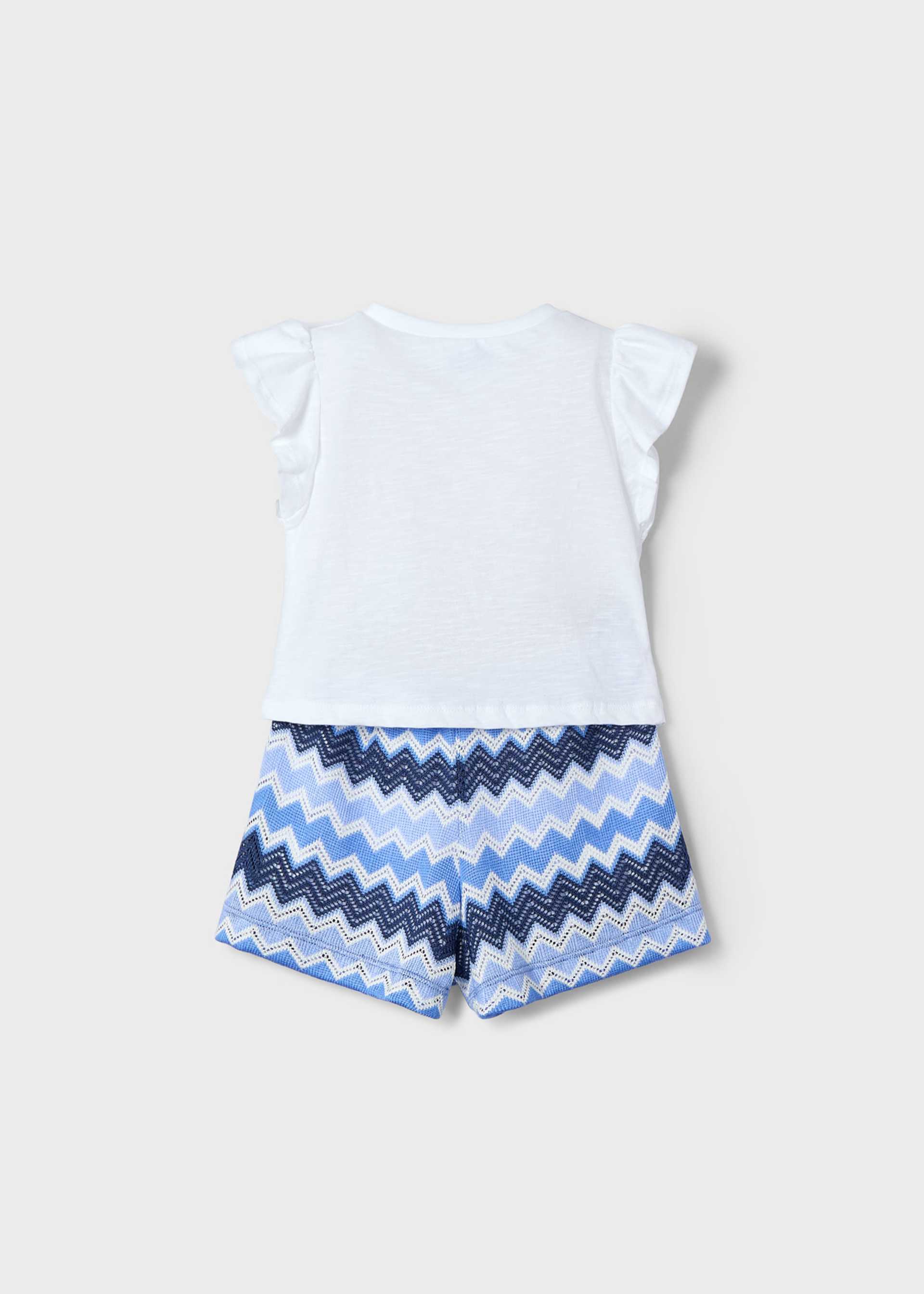 Girl zigzag shorts with top set