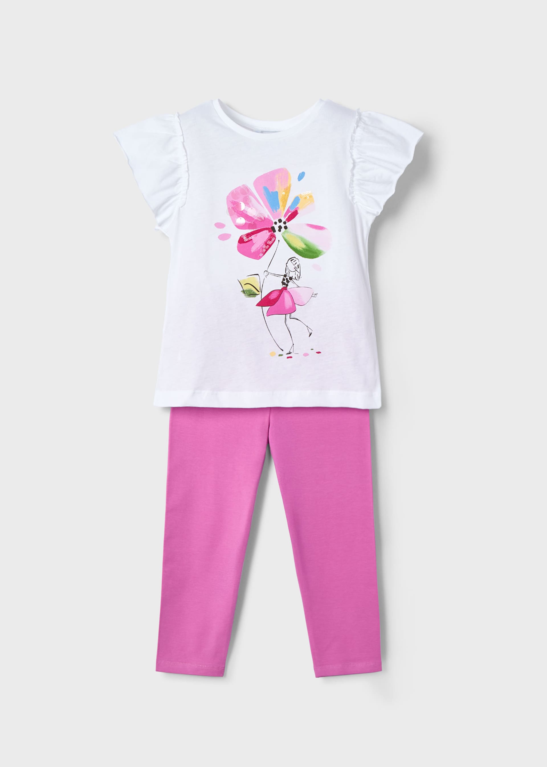 Ensemble legging et t-shirt à fleurs fille Ensemble legging et t-shirt à fleurs fille