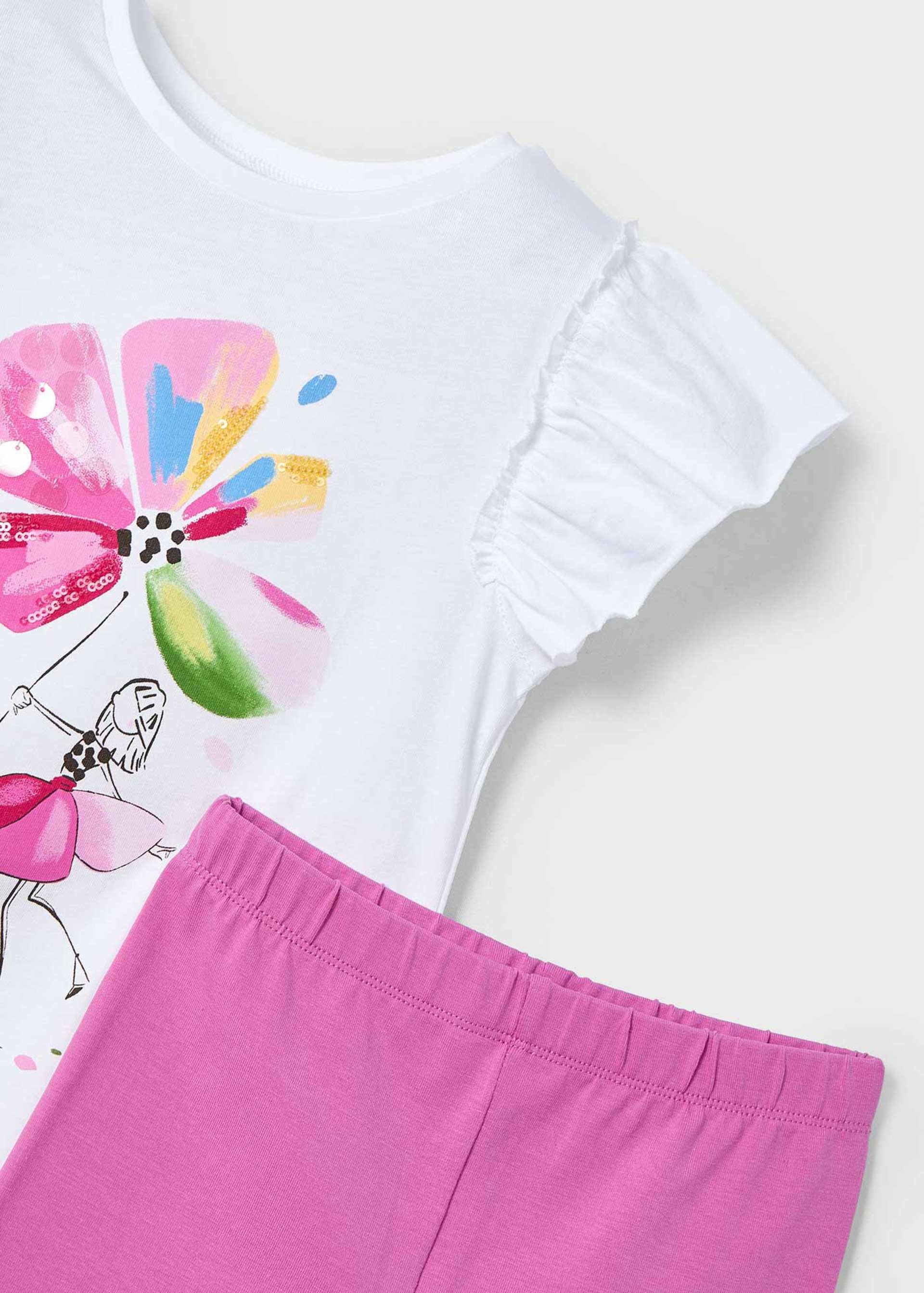 Girl Leggings and Flower T-Shirt Set Girl Leggings and Flower T-Shirt Set