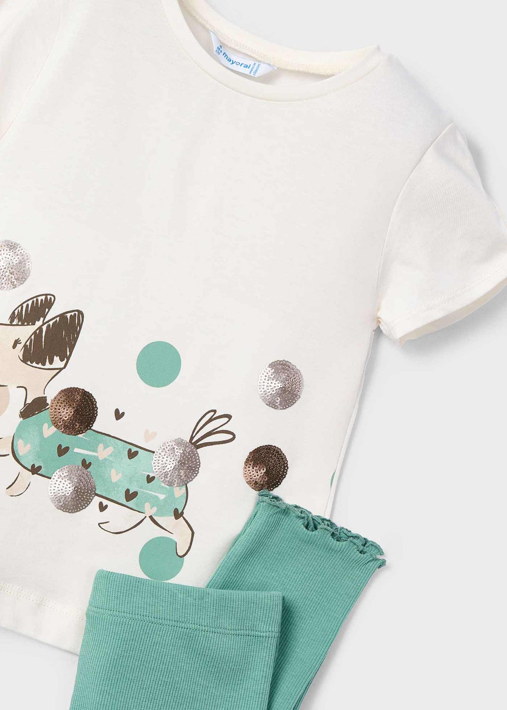 Conjunto legging e t-shirt cachorro menina Conjunto legging e t-shirt cachorro menina