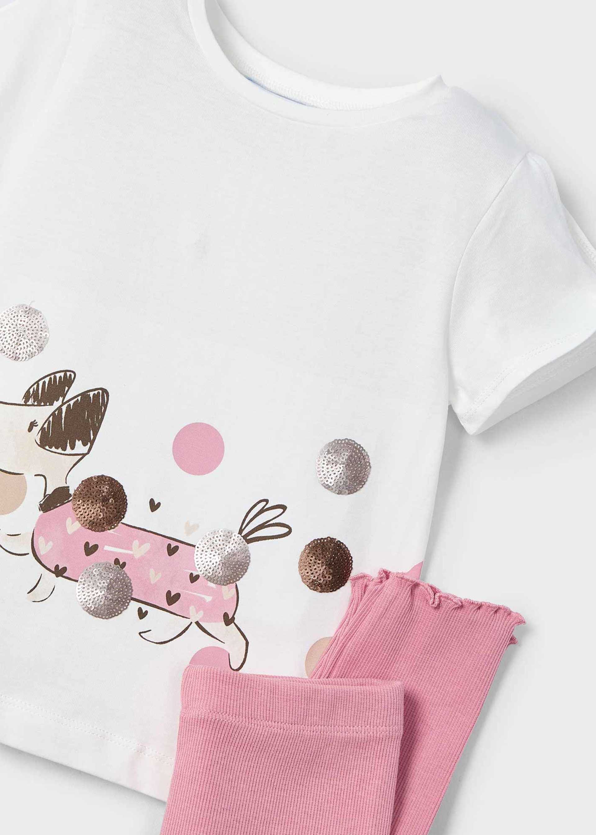 Girl Dog Print T-Shirt and Leggings Set Girl Dog Print T-Shirt and Leggings Set