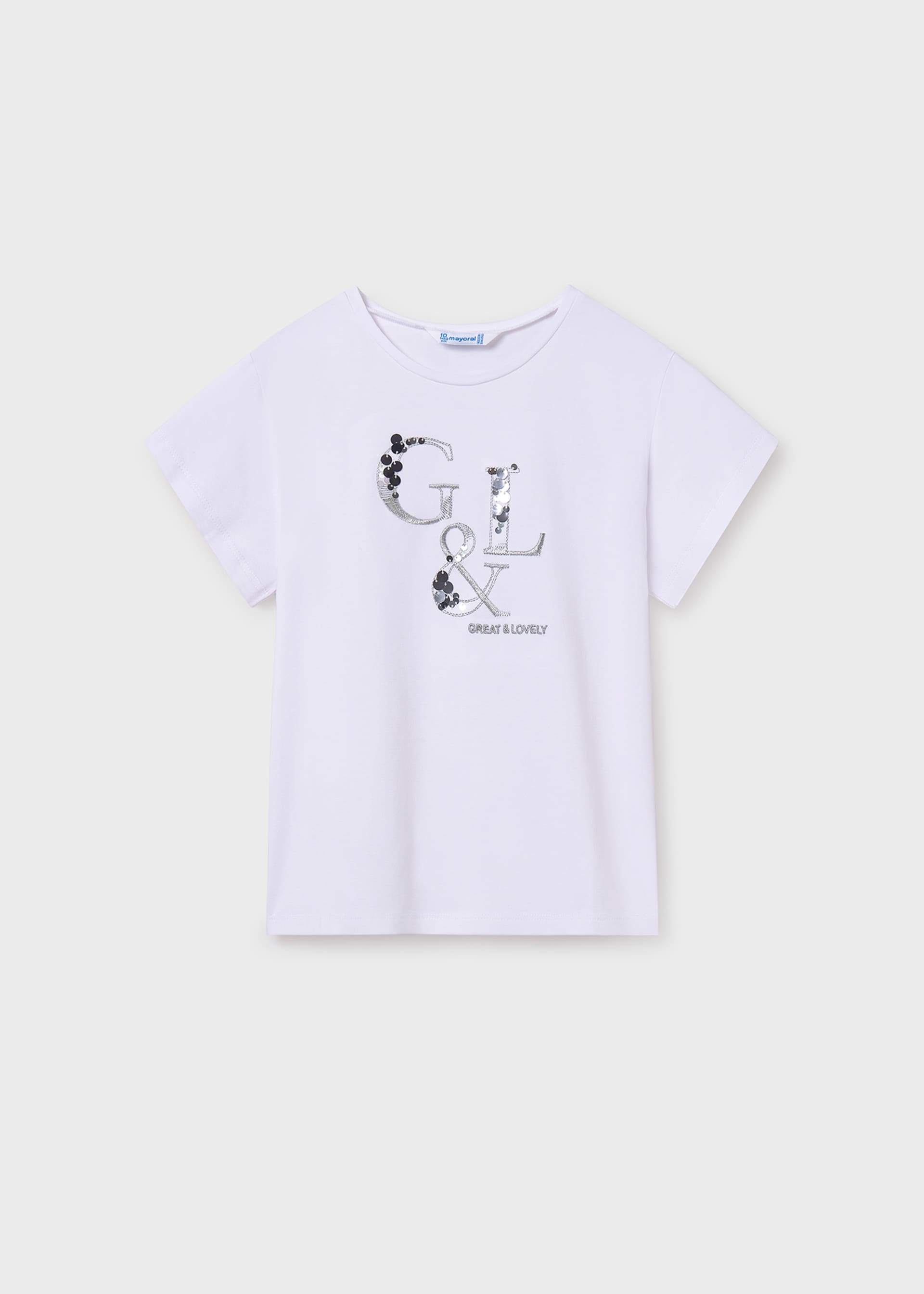 Girl basic metallic text t-shirt Girl basic metallic text t-shirt