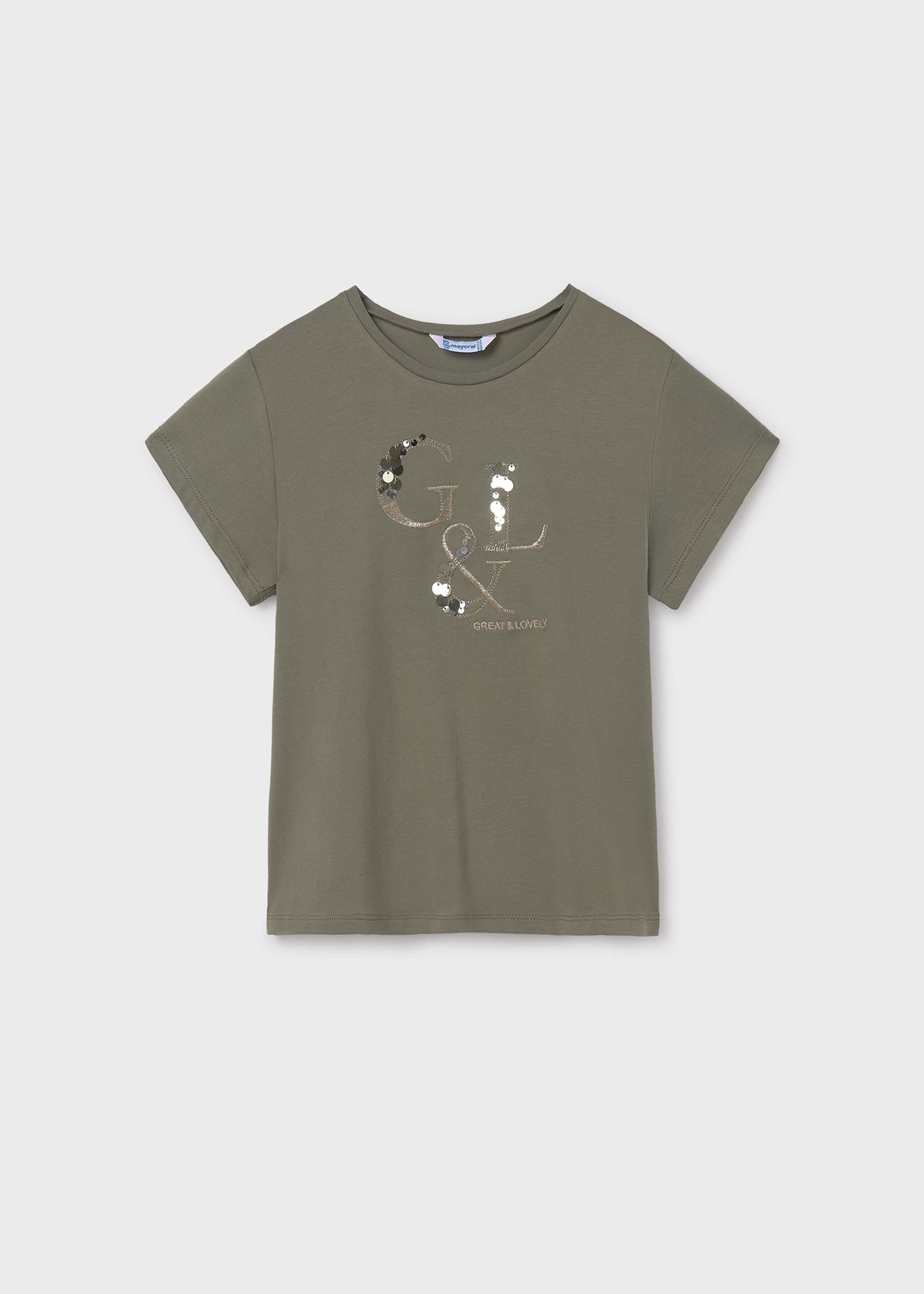 Girl T-Shirt with Metallic Letters Girl T-Shirt with Metallic Letters