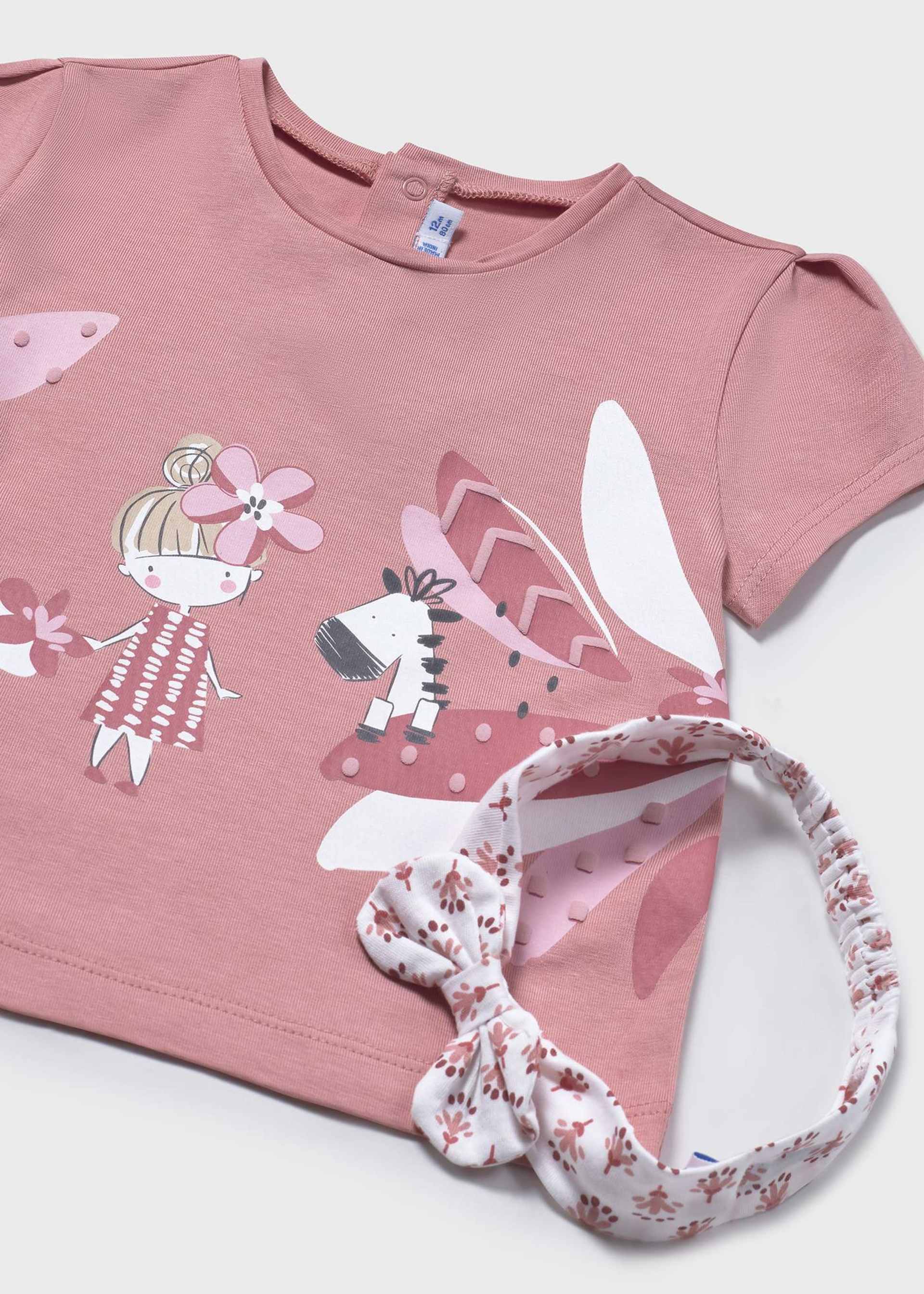 Baby print t-shirt with headband Baby print t-shirt with headband