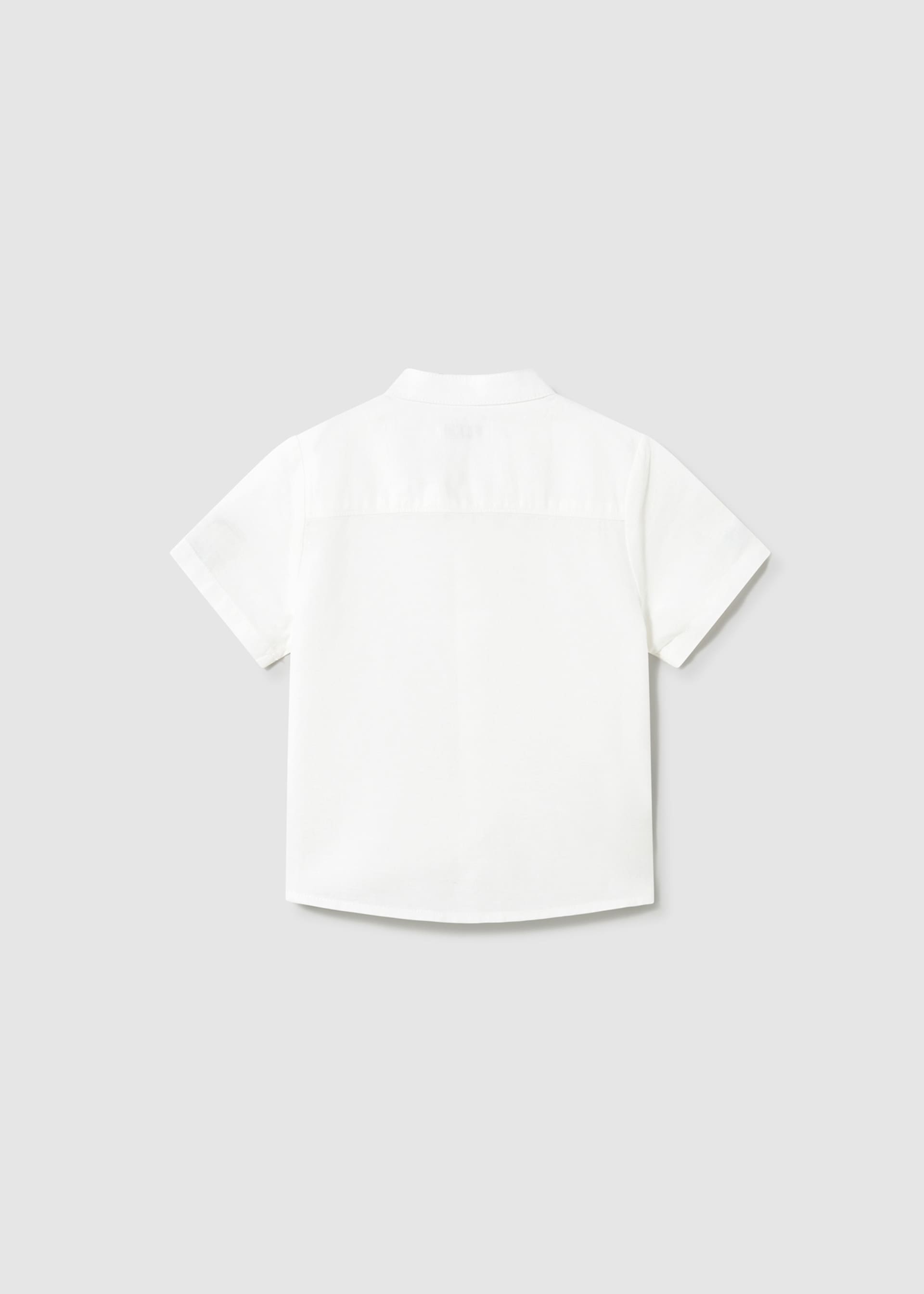 Camisa gola mao com linho bebé