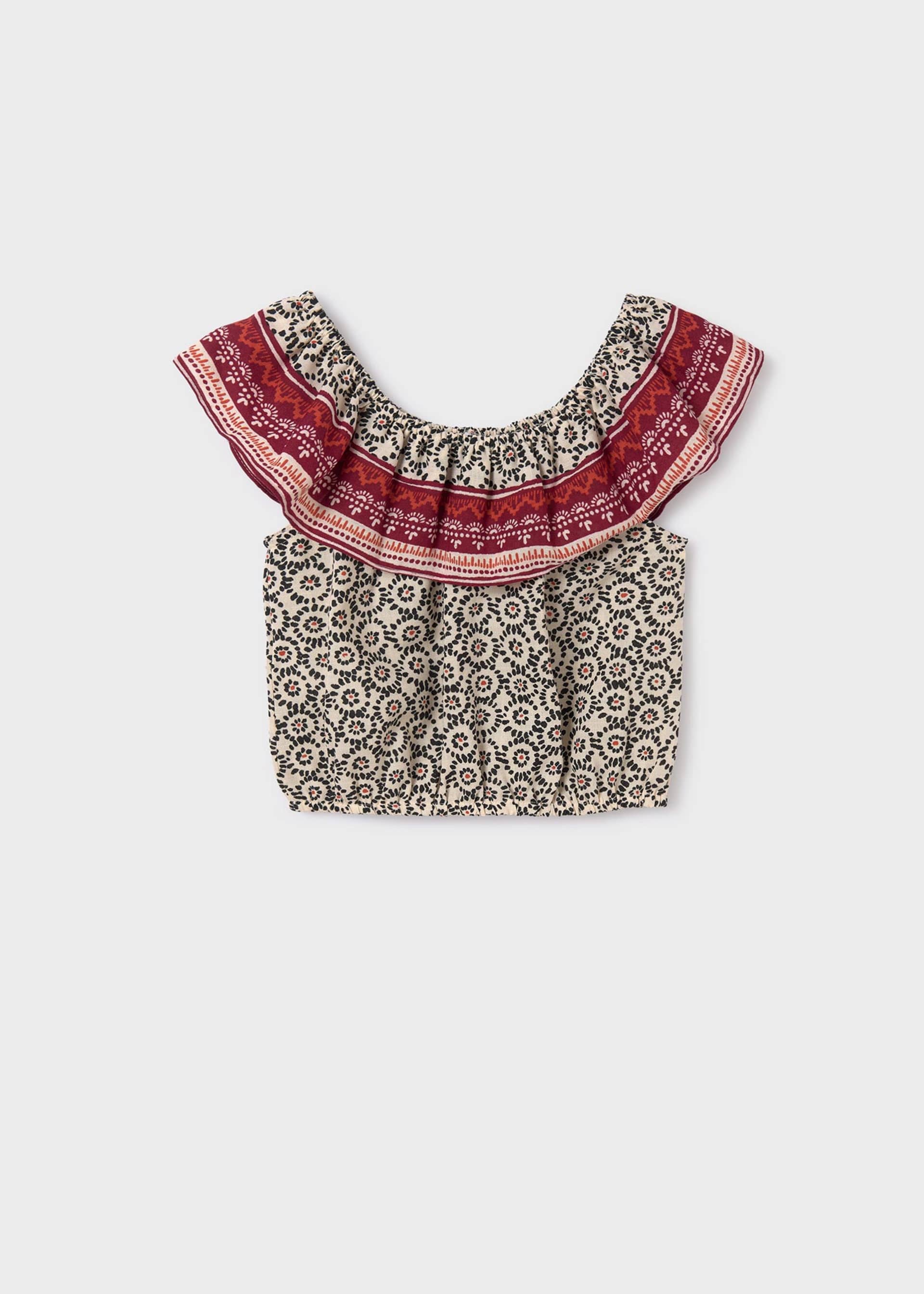 Girl Print Ruffle Top