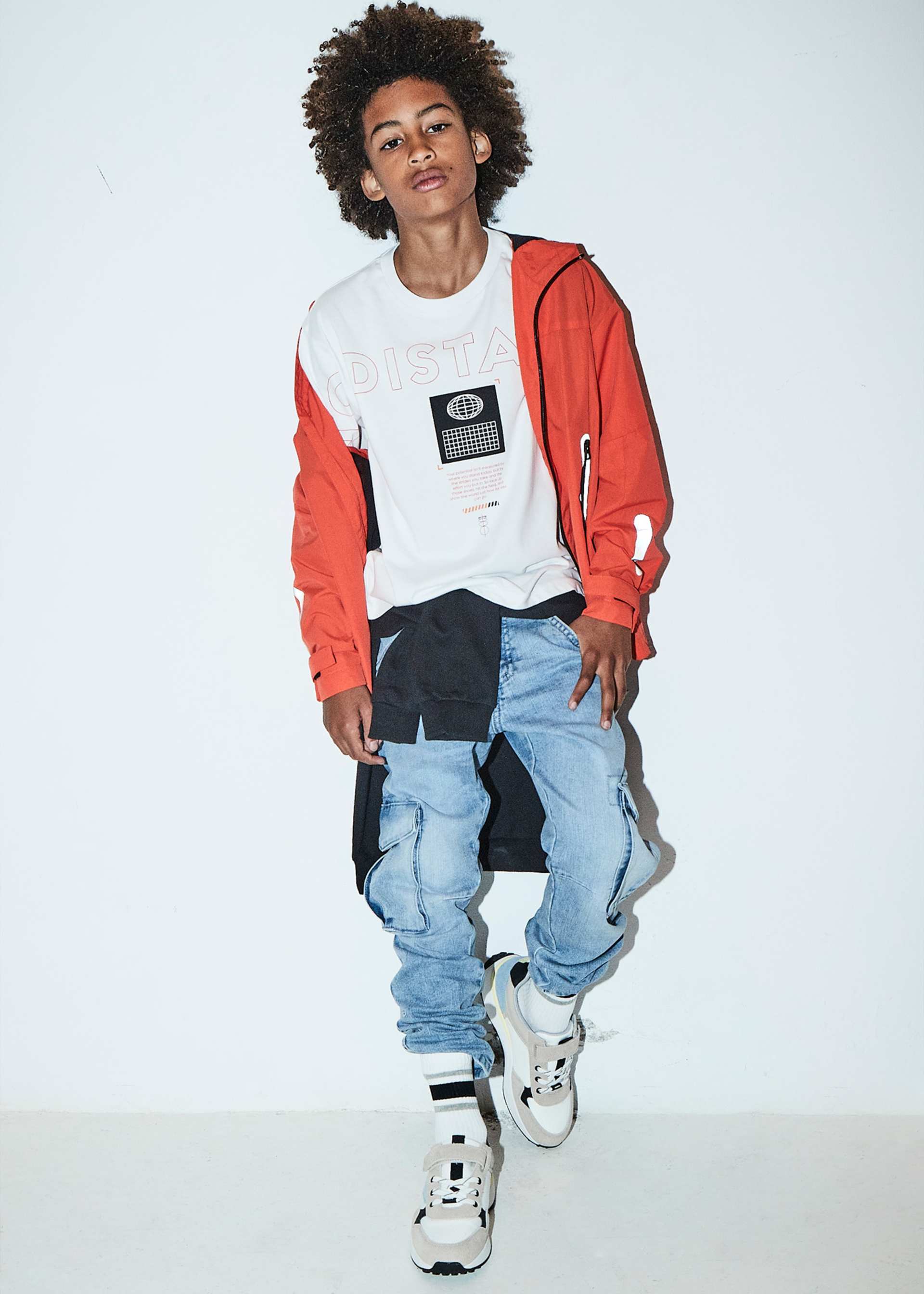 Boy denim cargo trousers Boy denim cargo trousers