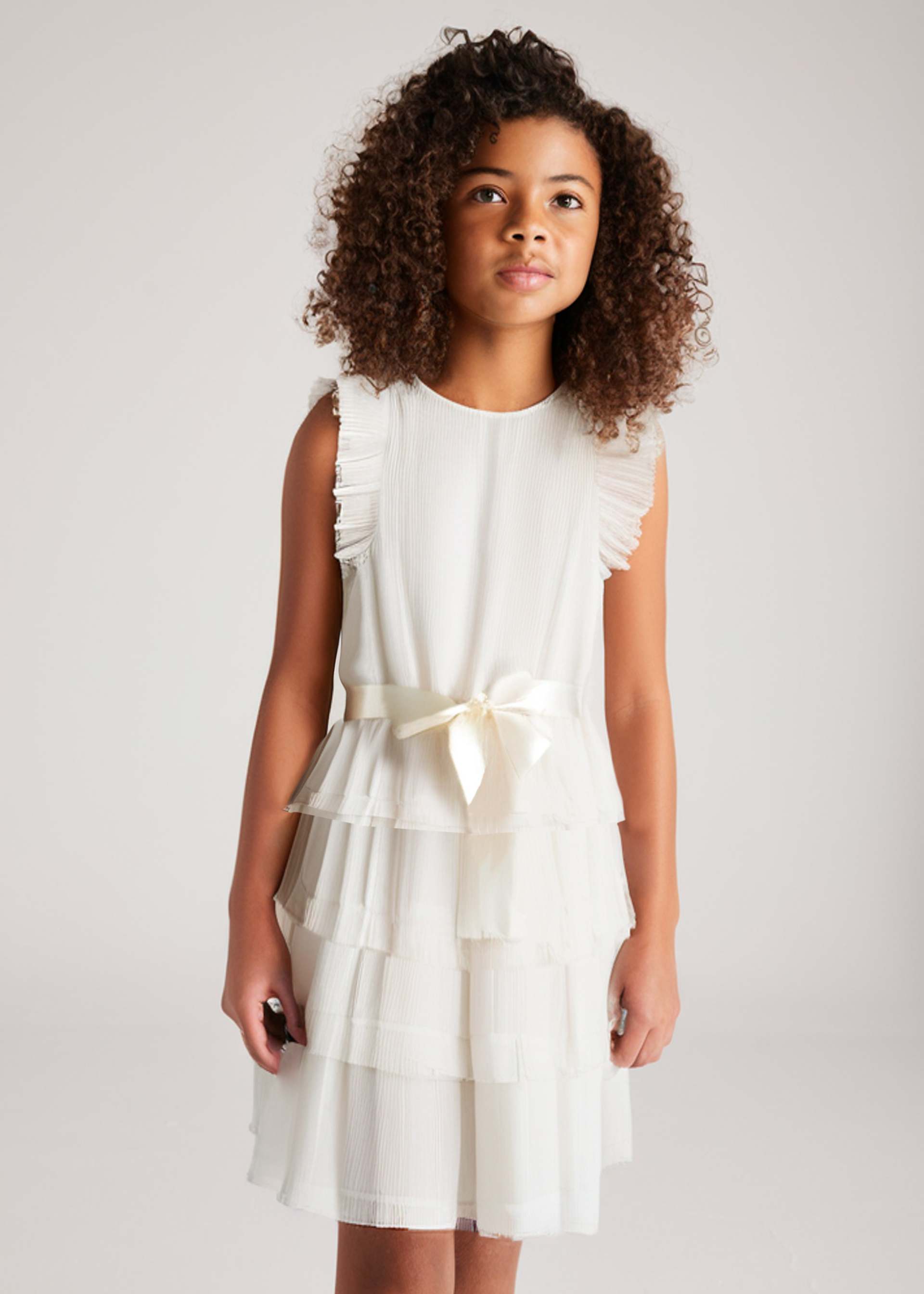 Vestito tulle con volant ragazza