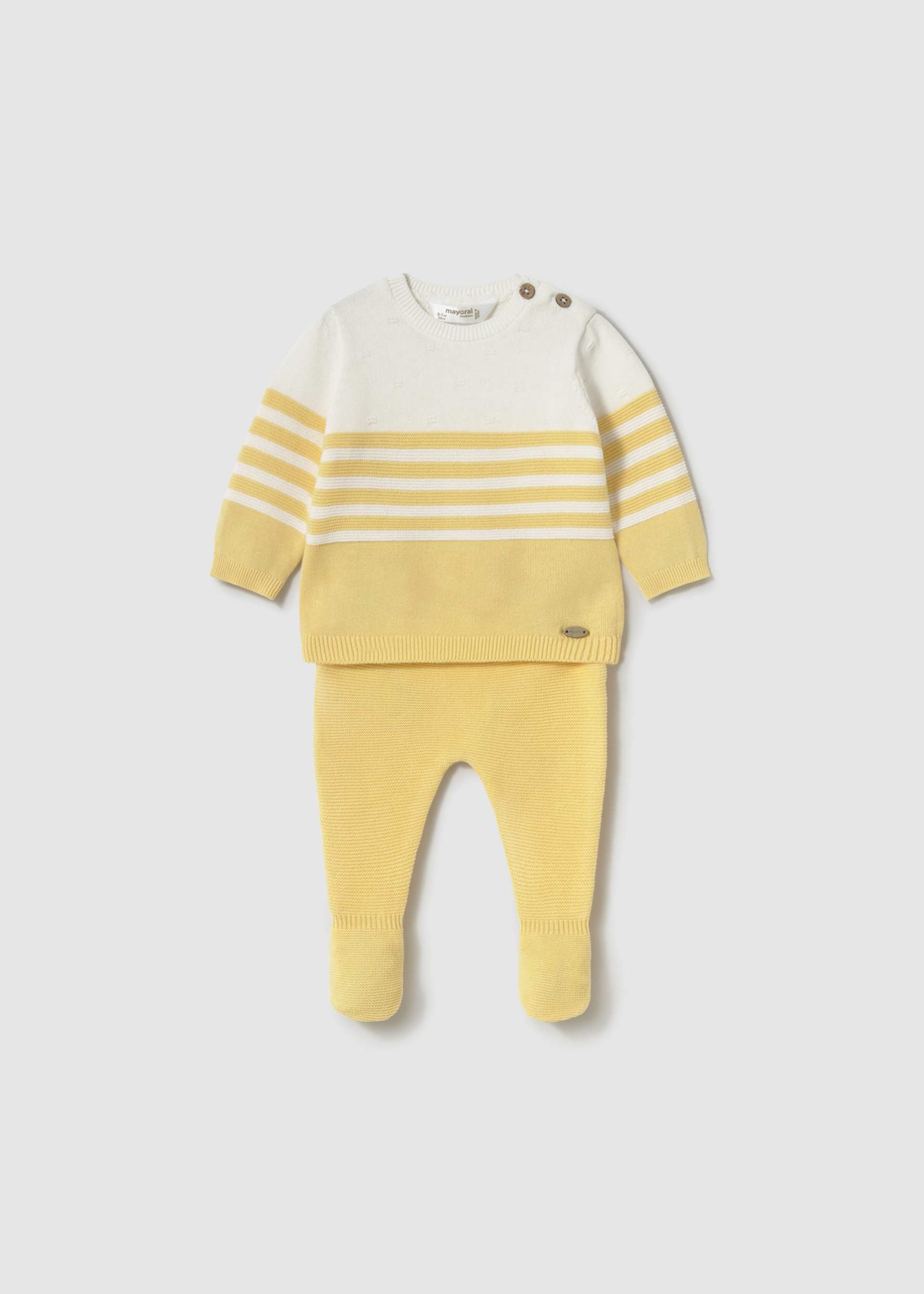 Newborn boy leggings and tricot jumper set