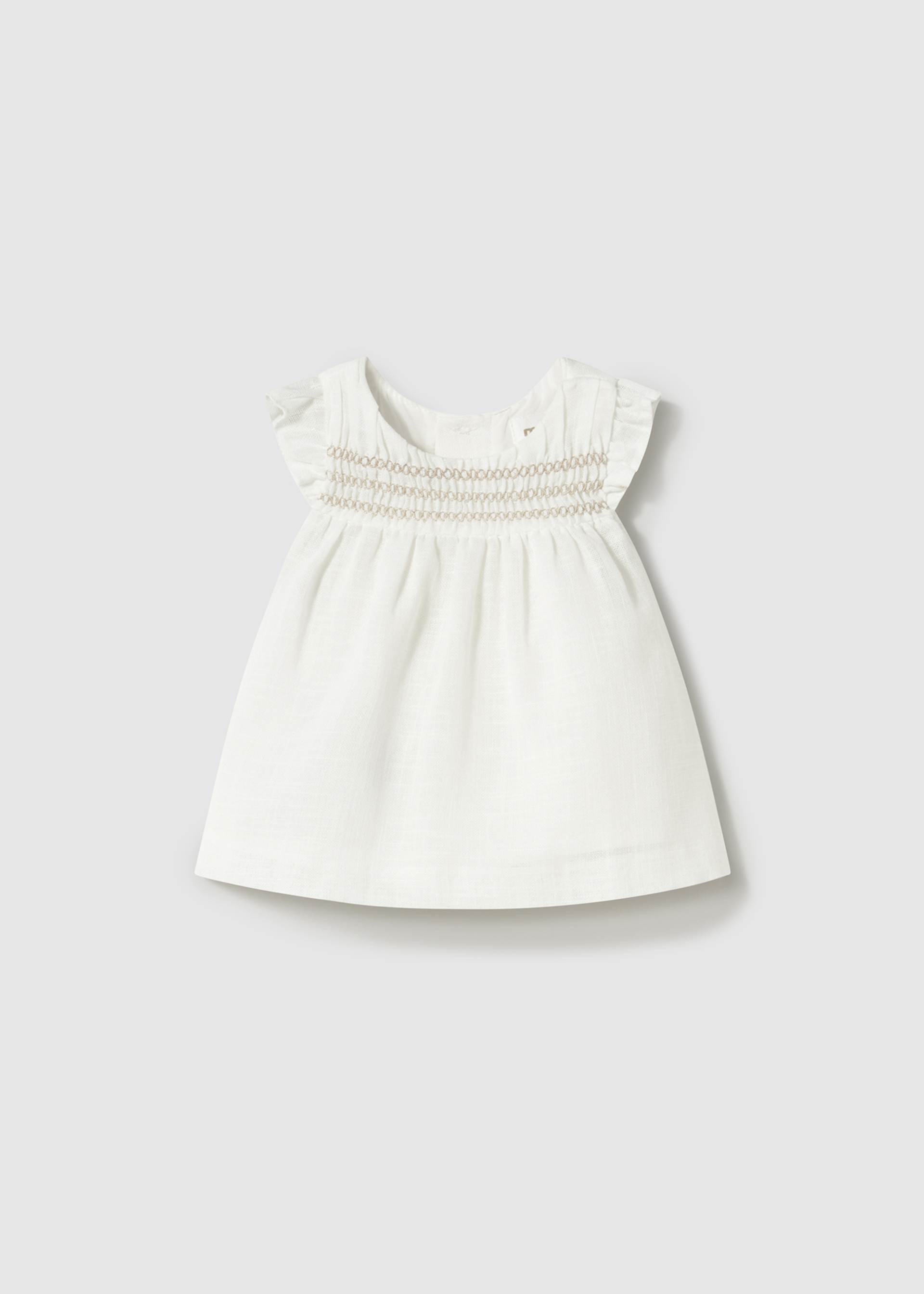 Newborn girl ruched dress