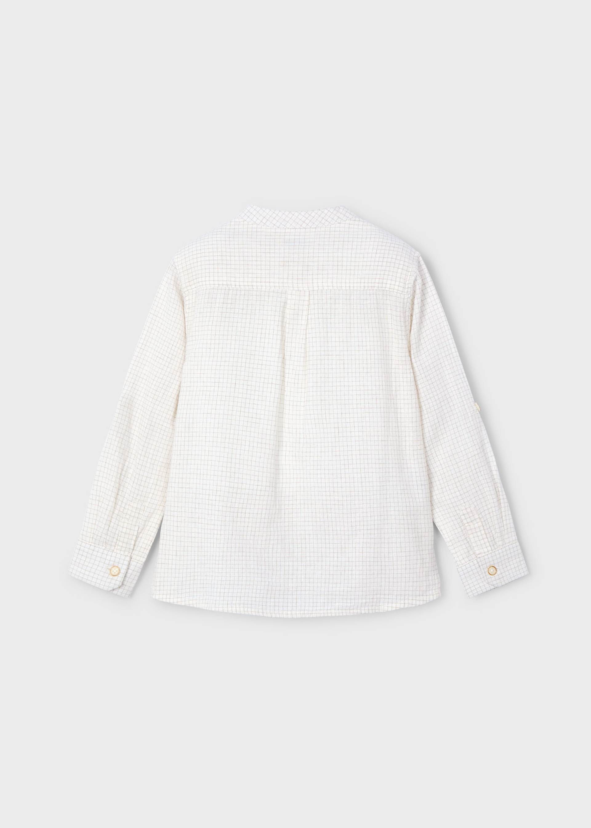 Camicia a quadri con colletto alla coreana bambino